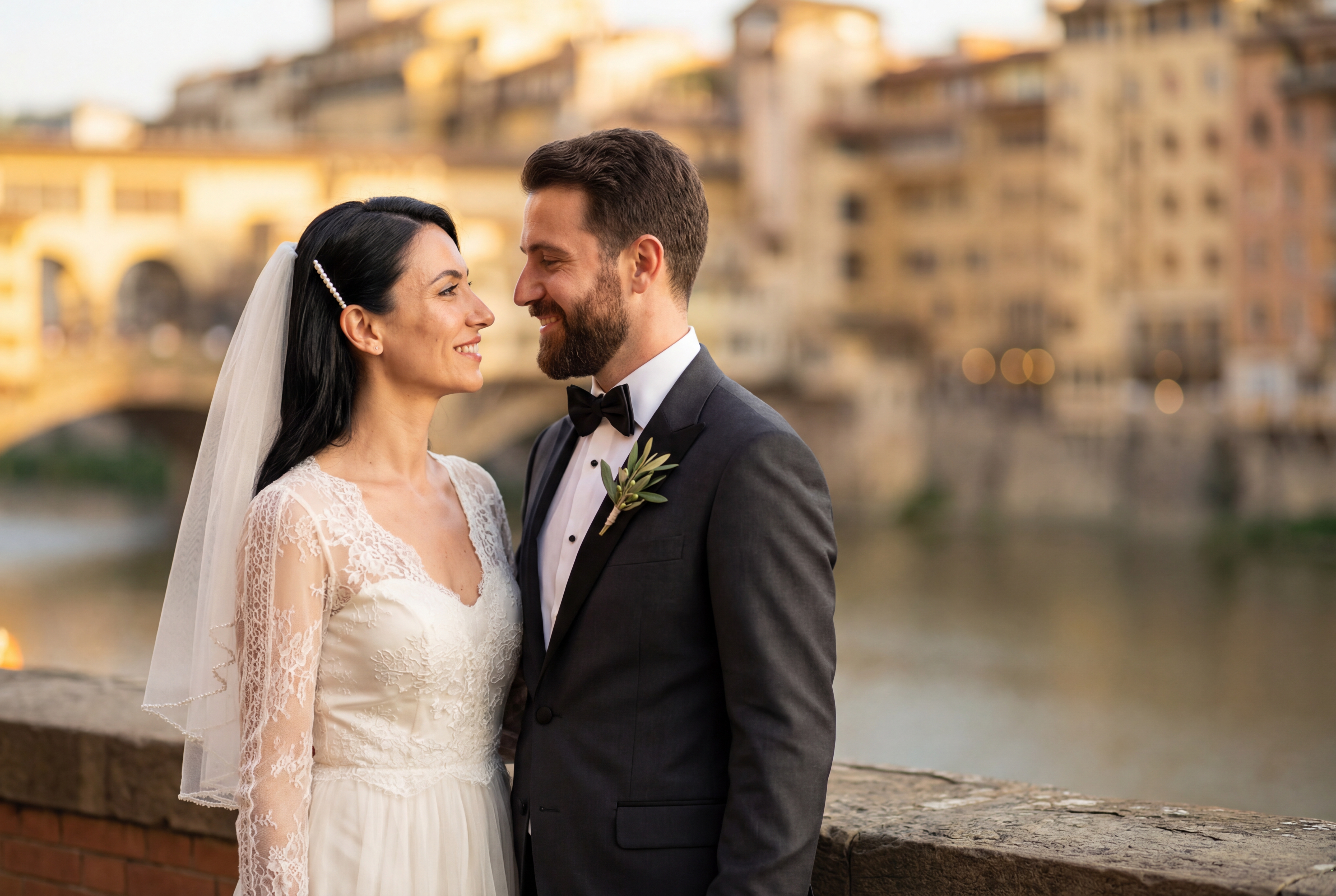 Florence wedding photography Arno River Banks (Lungarno), Basilica di Santa Croce