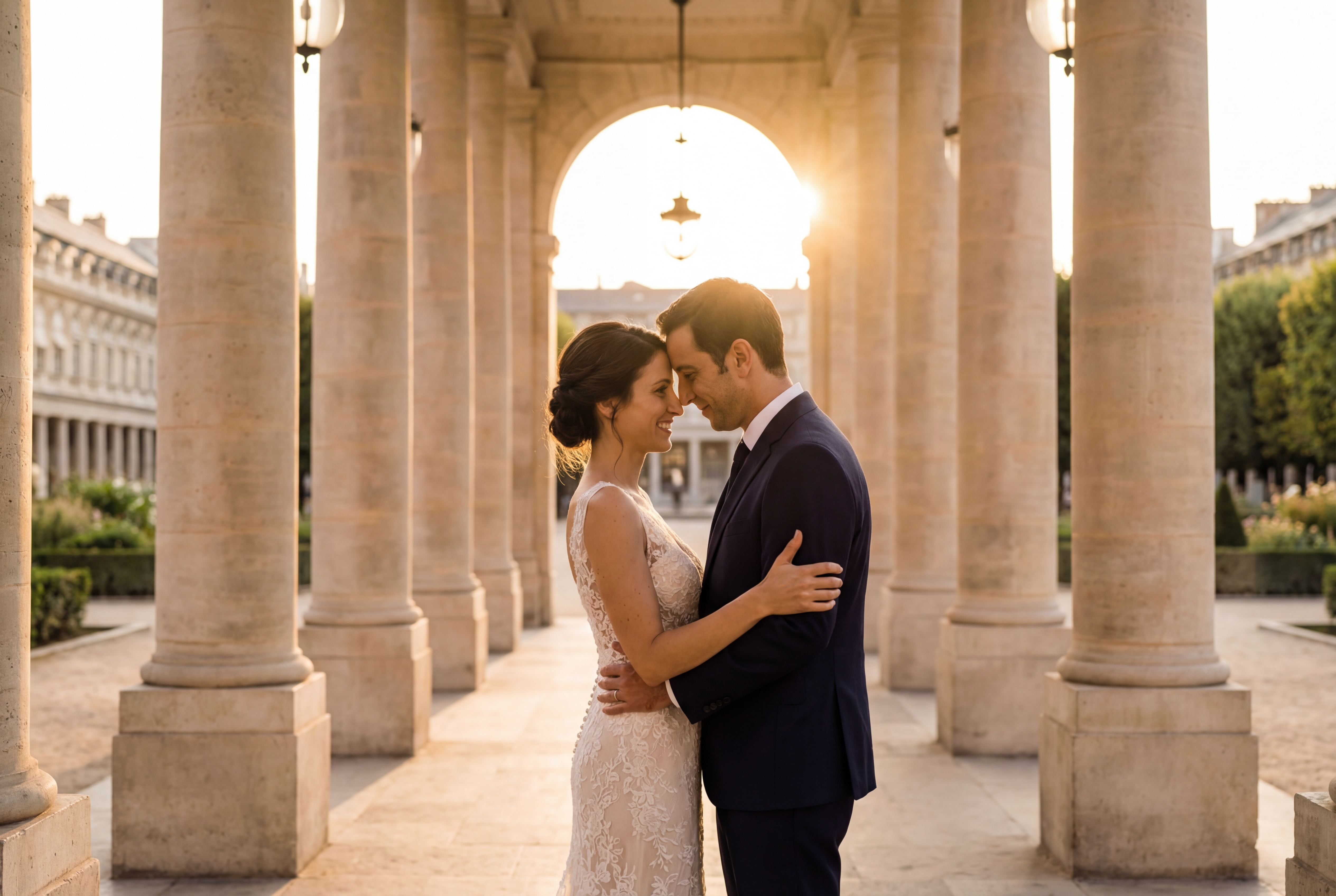 Paris Palais Royal Gardens wedding photography