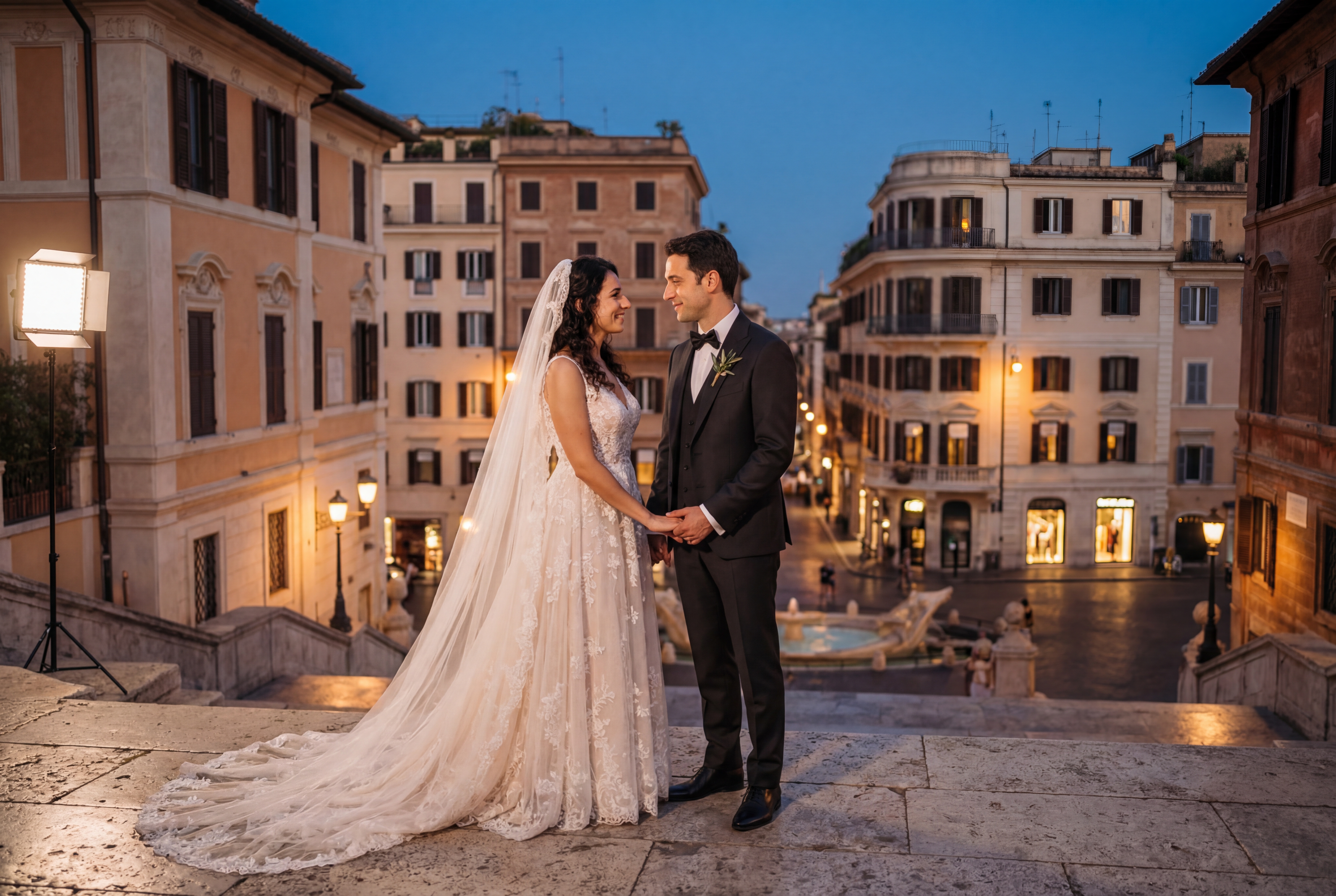 Rome Spanish Steps (Piazza di Spagna) wedding photography