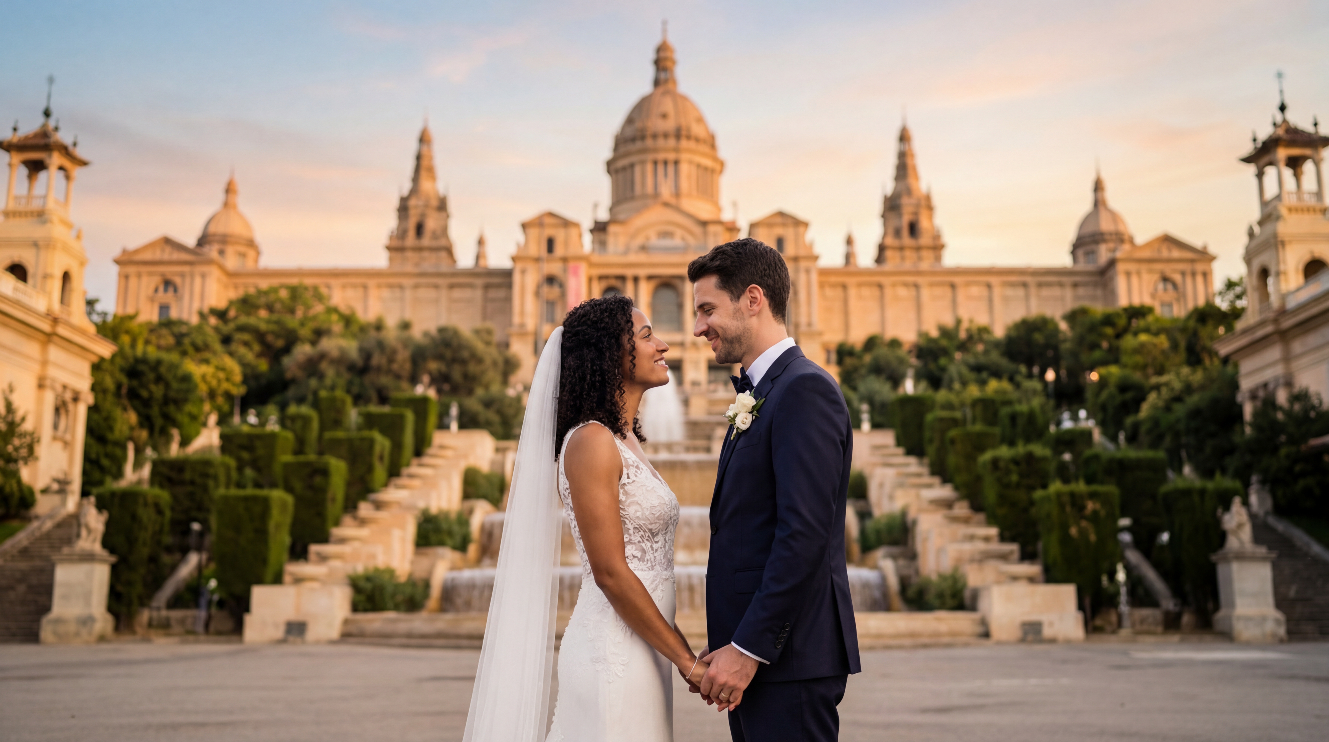 Barcelona Montjuïc (Palau Nacional & Gardens) wedding photography