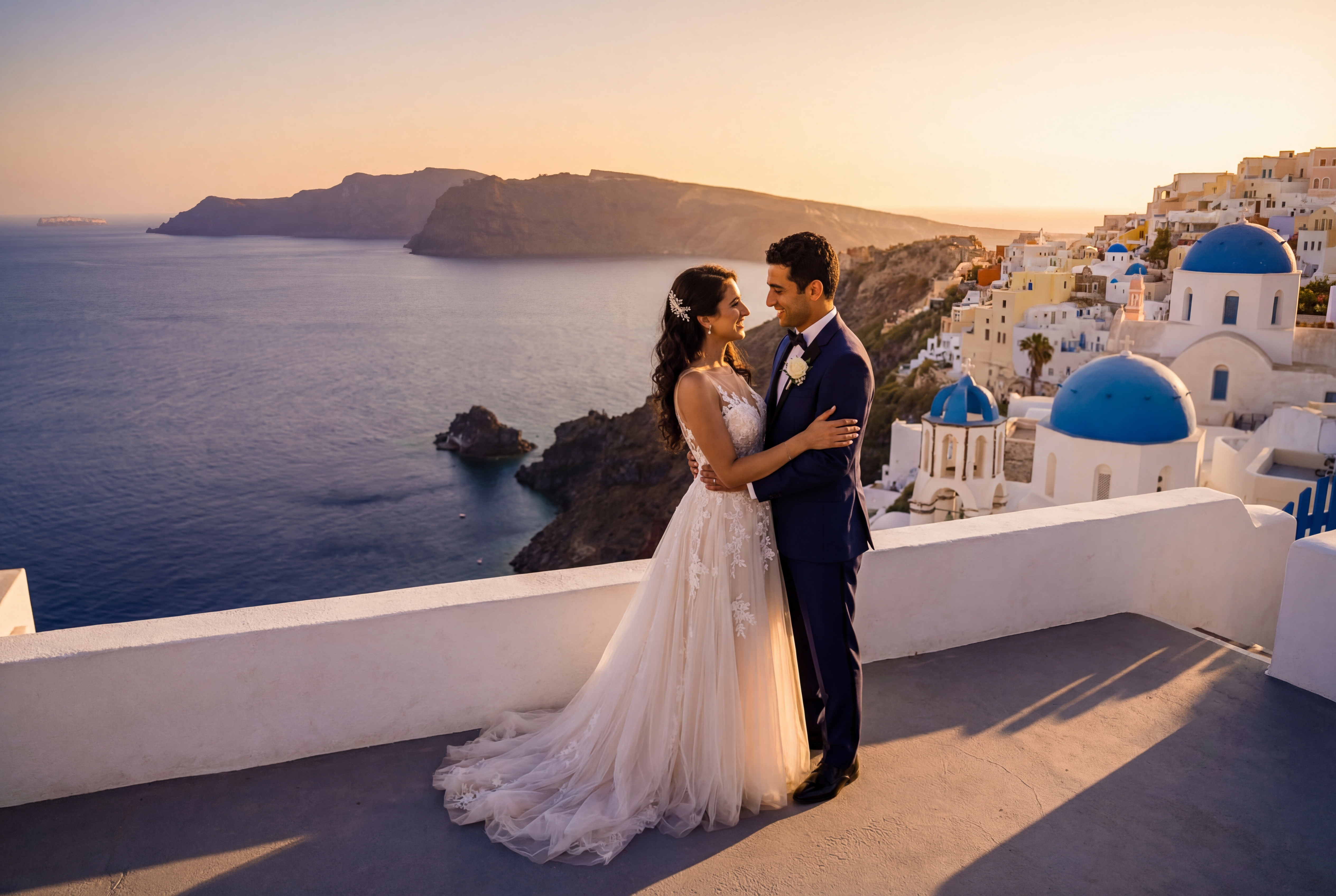 Santorini Imerovigli Village wedding photography