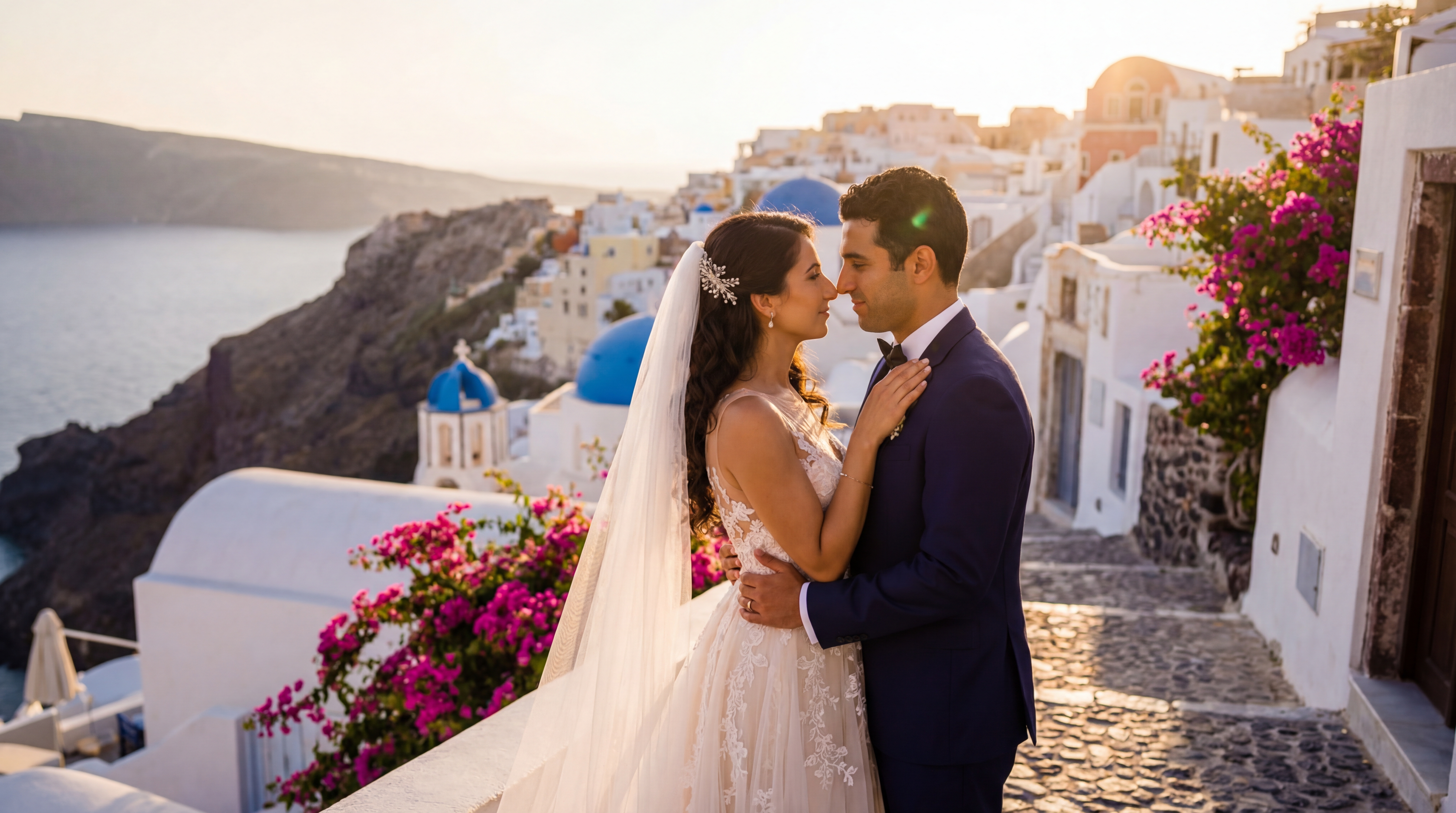 Santorini Pyrgos Village wedding photography