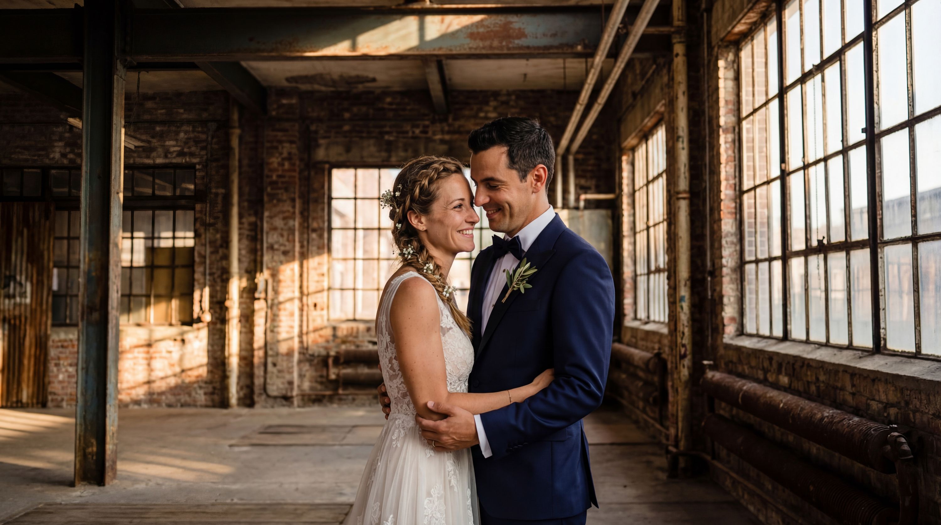 Concetto di fotografia di matrimonio Industriale