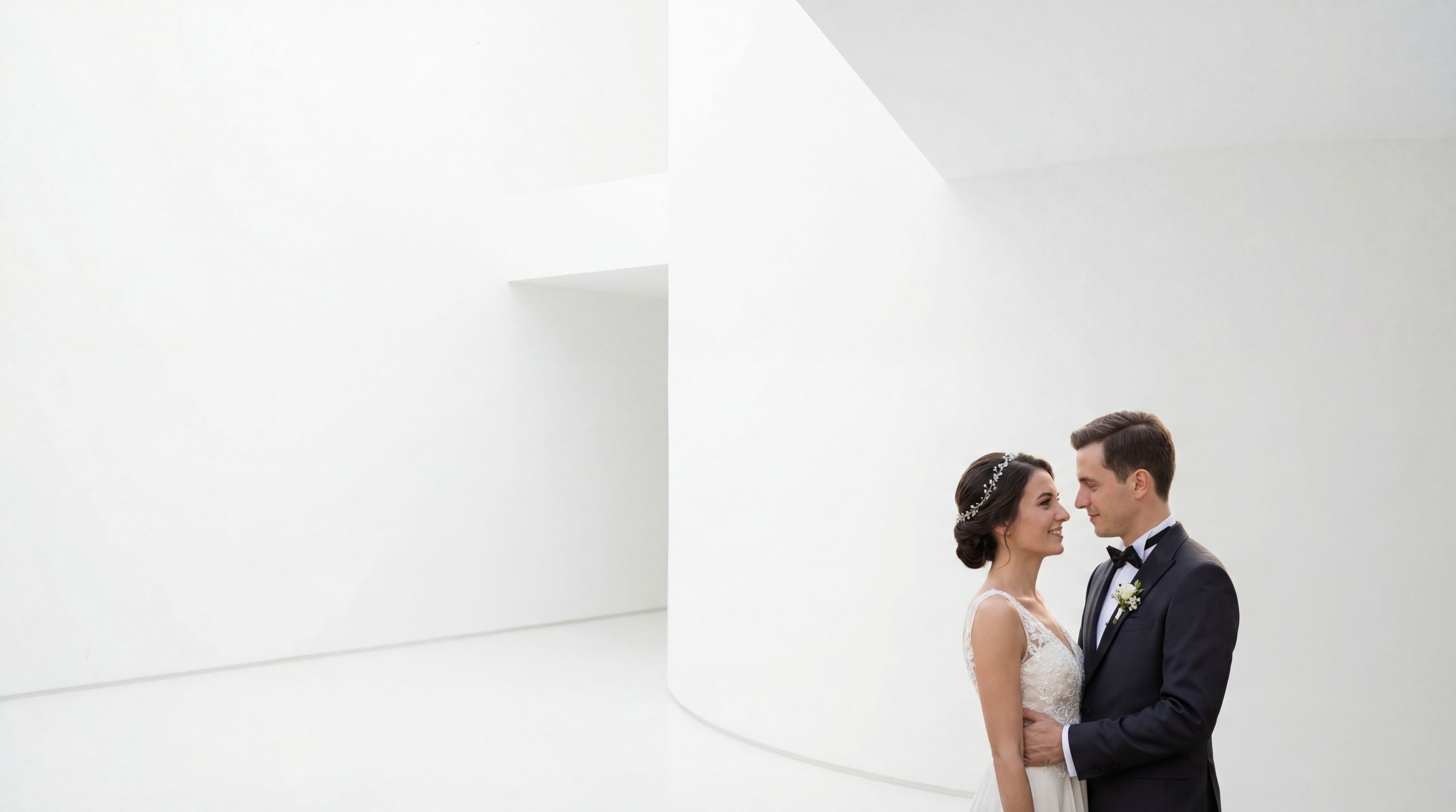 Concetto di fotografia di matrimonio Minimalista