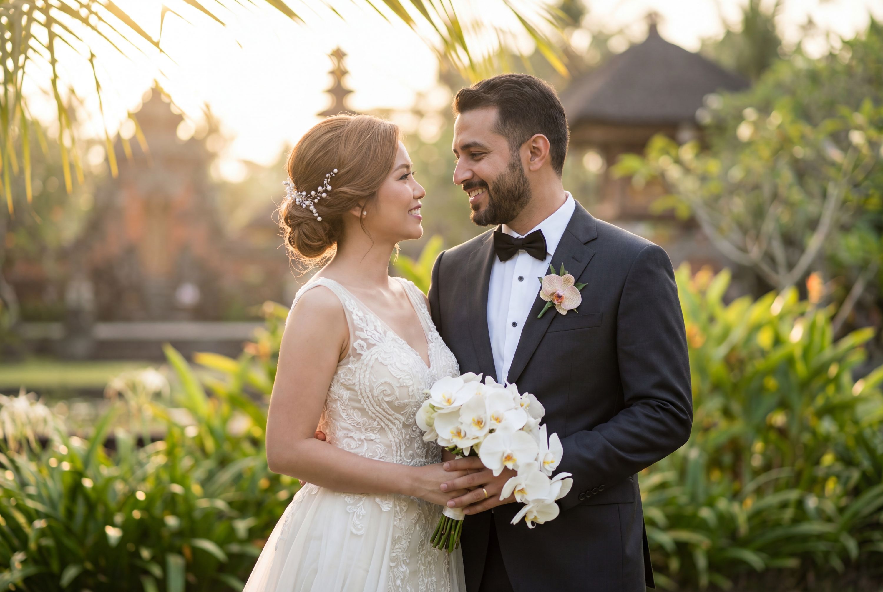 Bali wedding photography – AI-generated destination wedding photo by Weddingify