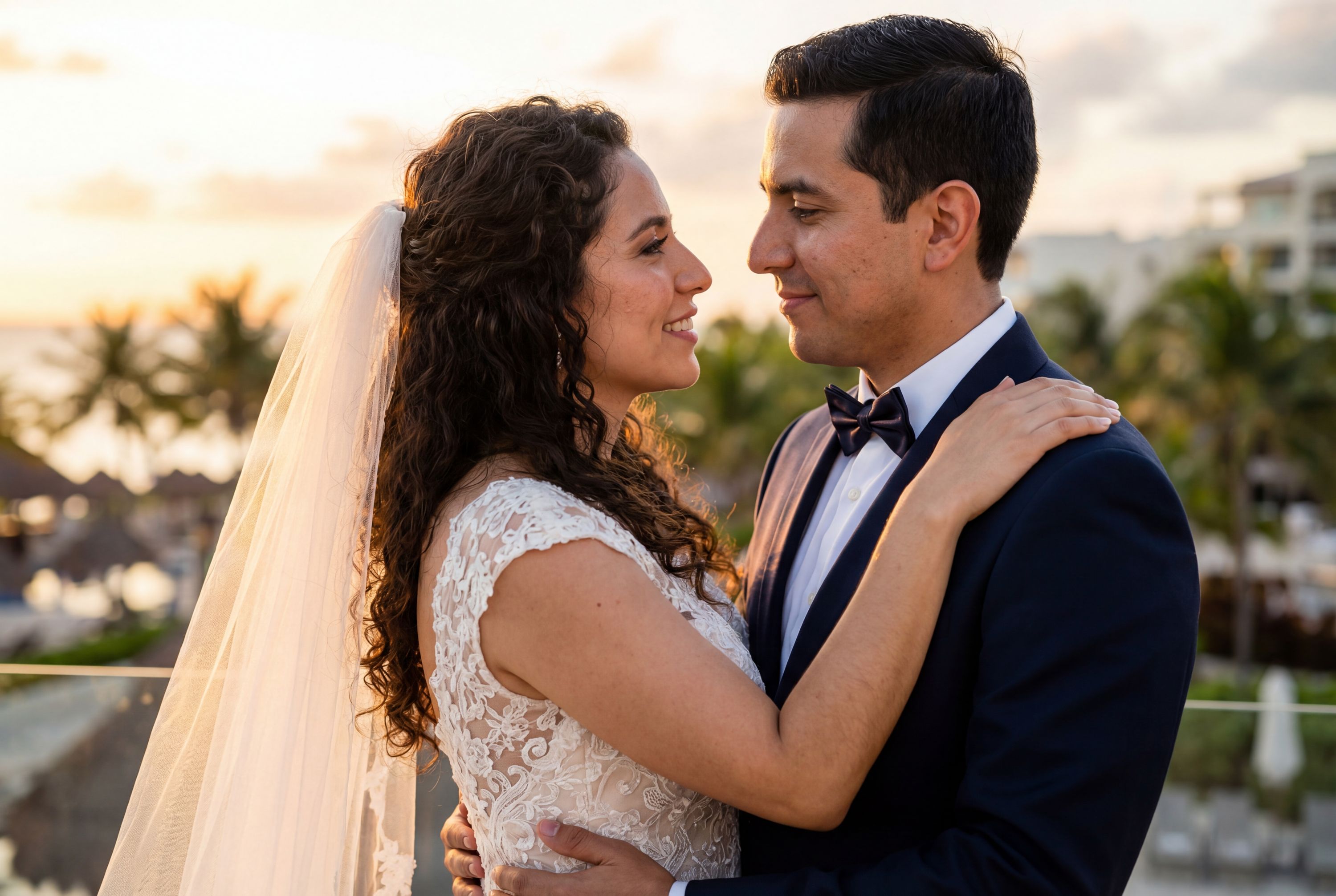Cancún wedding photography – AI-generated destination wedding photo by Weddingify