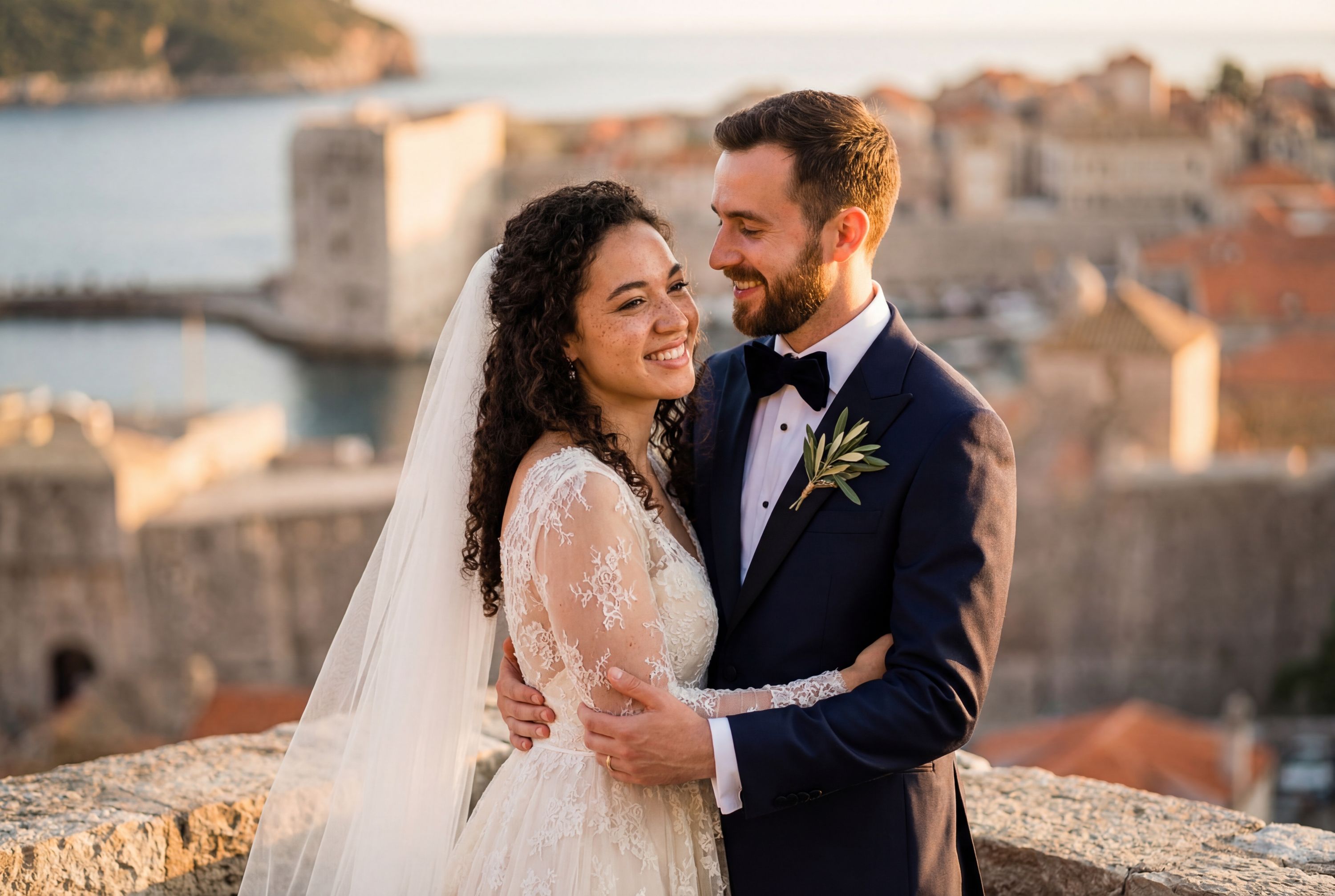 Dubrovnik wedding photography – AI-generated destination wedding photo by Weddingify