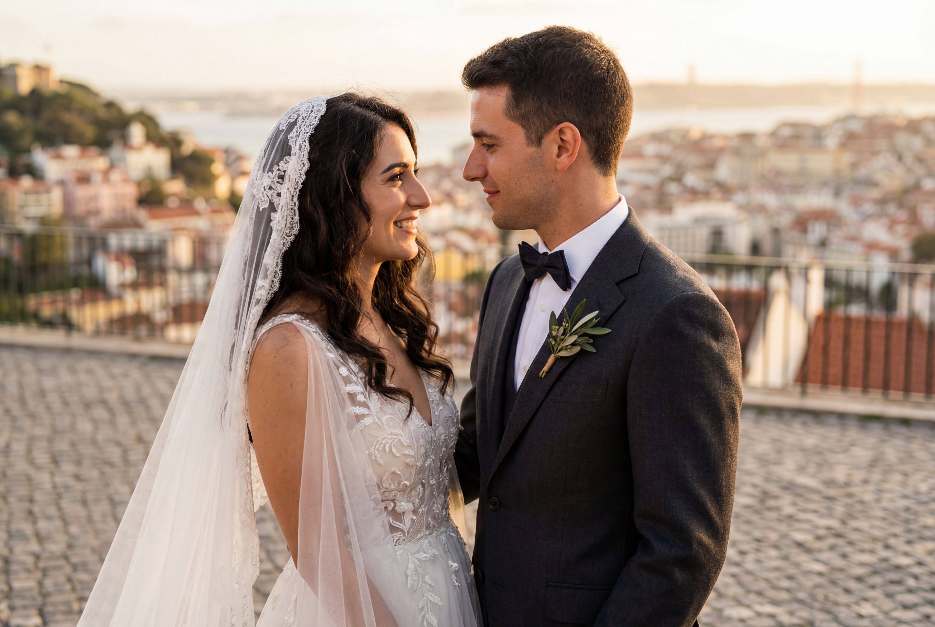 Lisbon wedding photography – AI-generated destination wedding photo by Weddingify