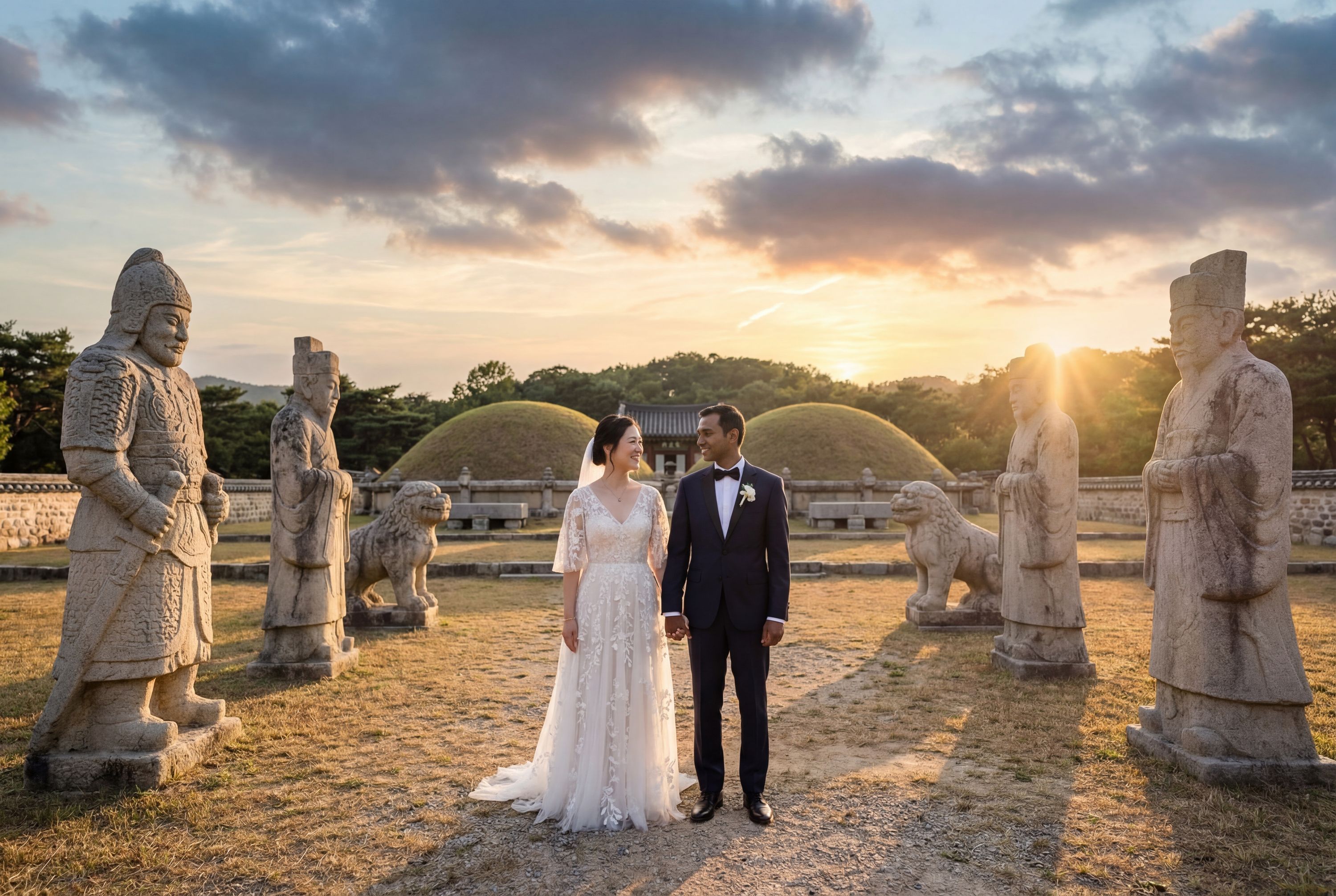 Wedding photography Kaesong - Royal Tombs of King Kongmin
