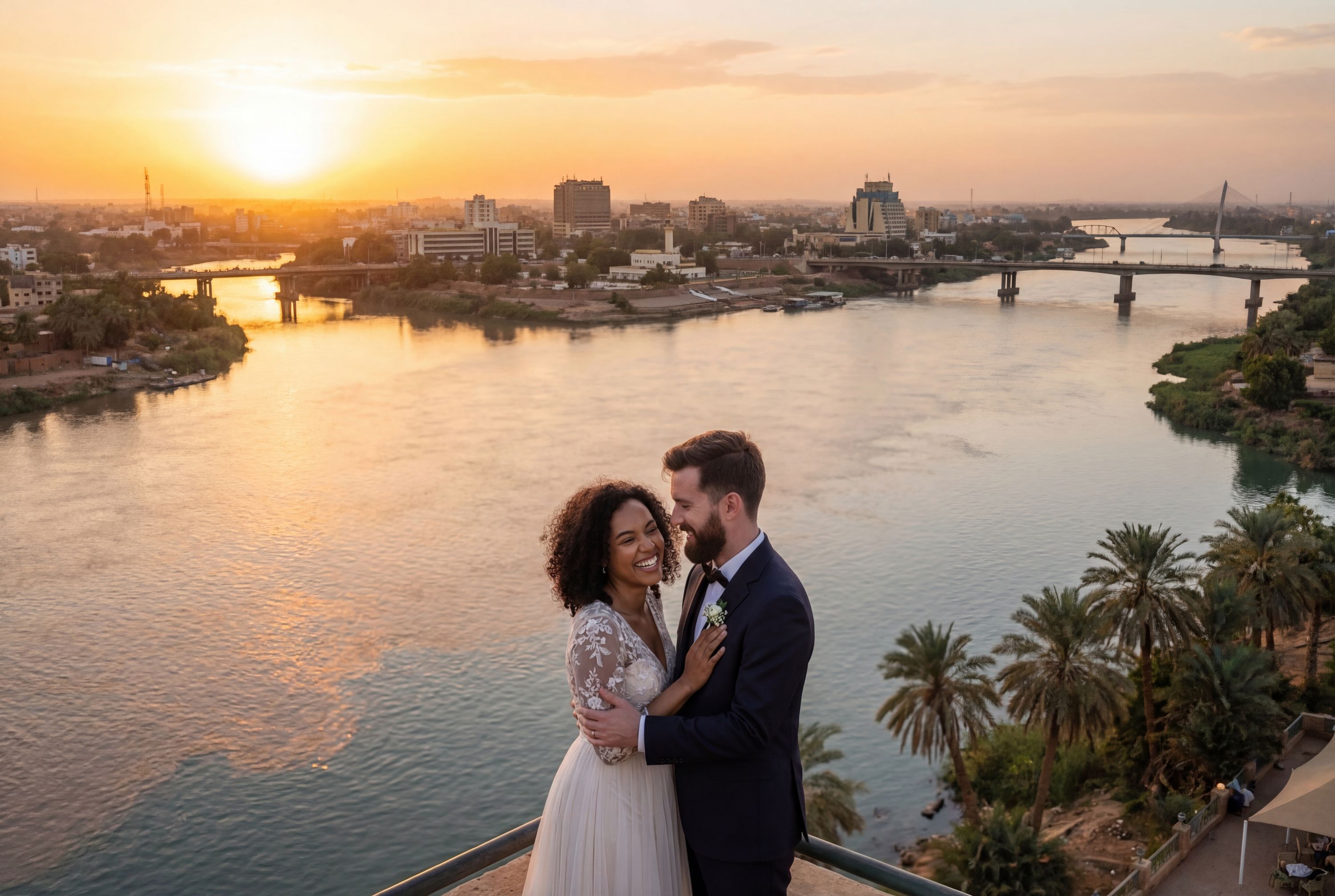 Wedding photography Khartoum - Confluence of the Blue and White Nile (Al-Mogran)