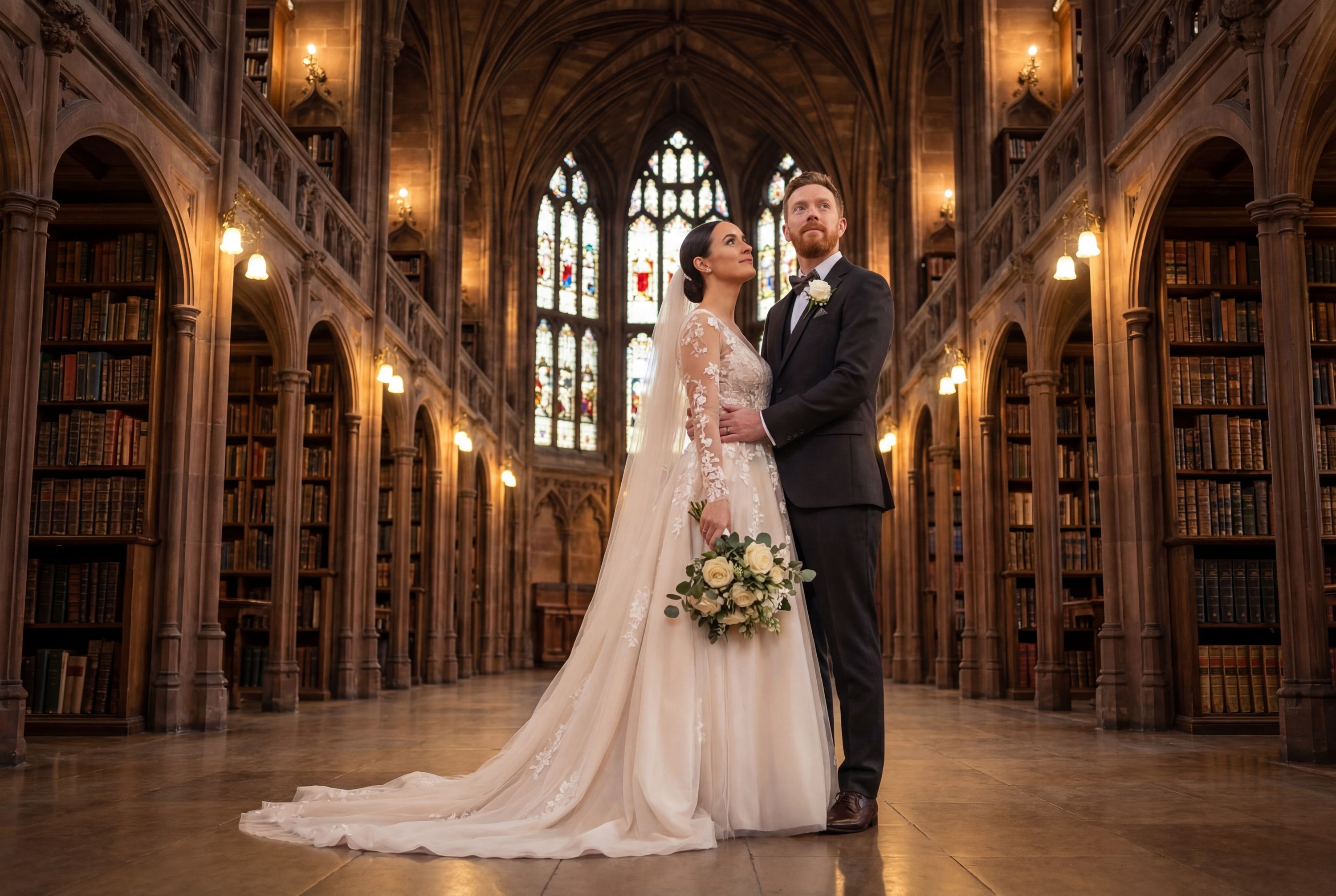 Wedding photography Manchester - John Rylands Library
