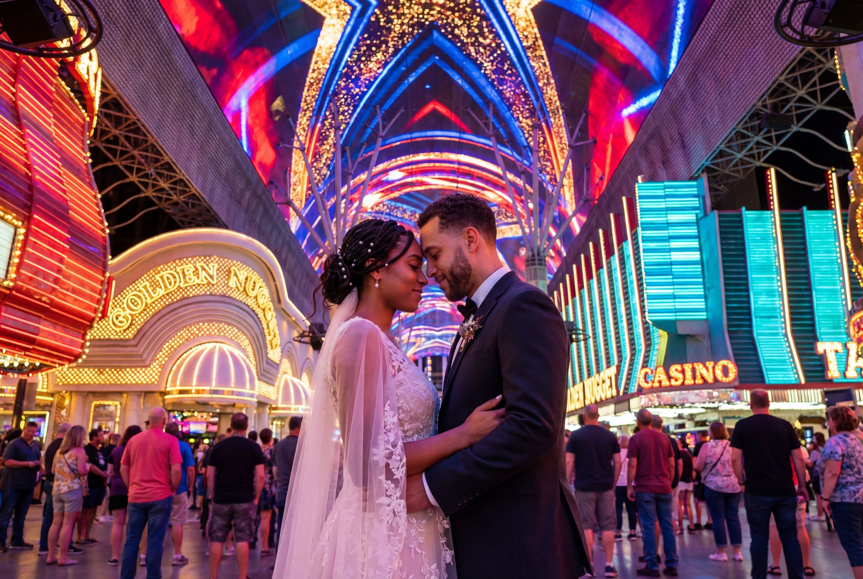 Wedding photography Las Vegas - Fremont Street Experience