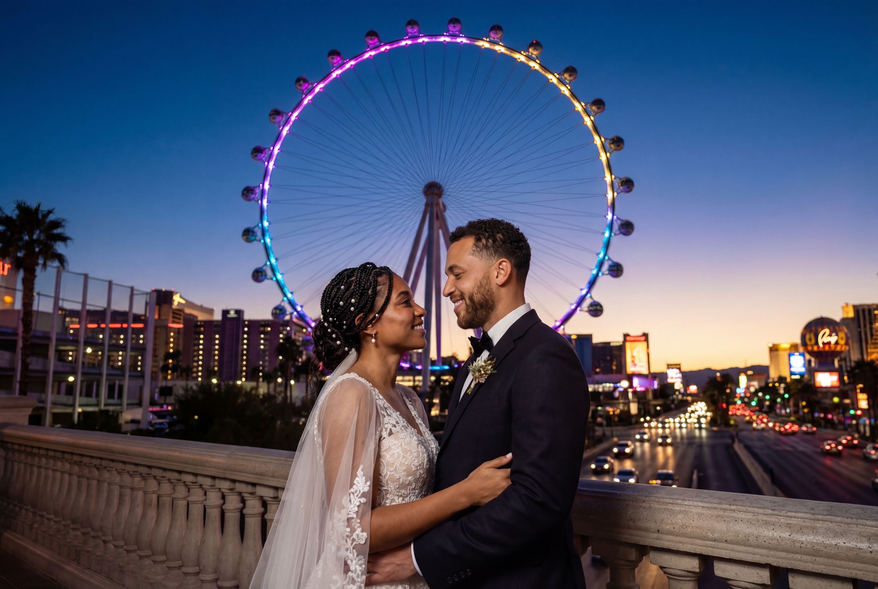 Wedding photography Las Vegas - The High Roller Observation Wheel
