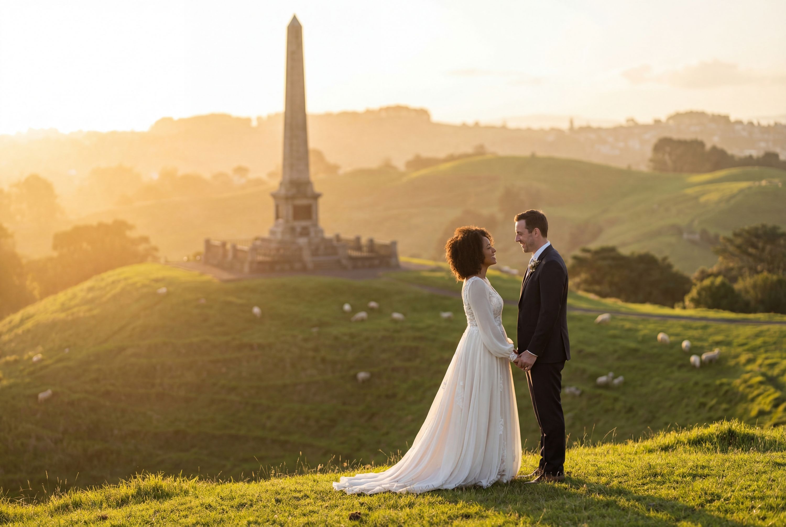 Cornwall Park & One Tree Hill wedding photography Auckland 