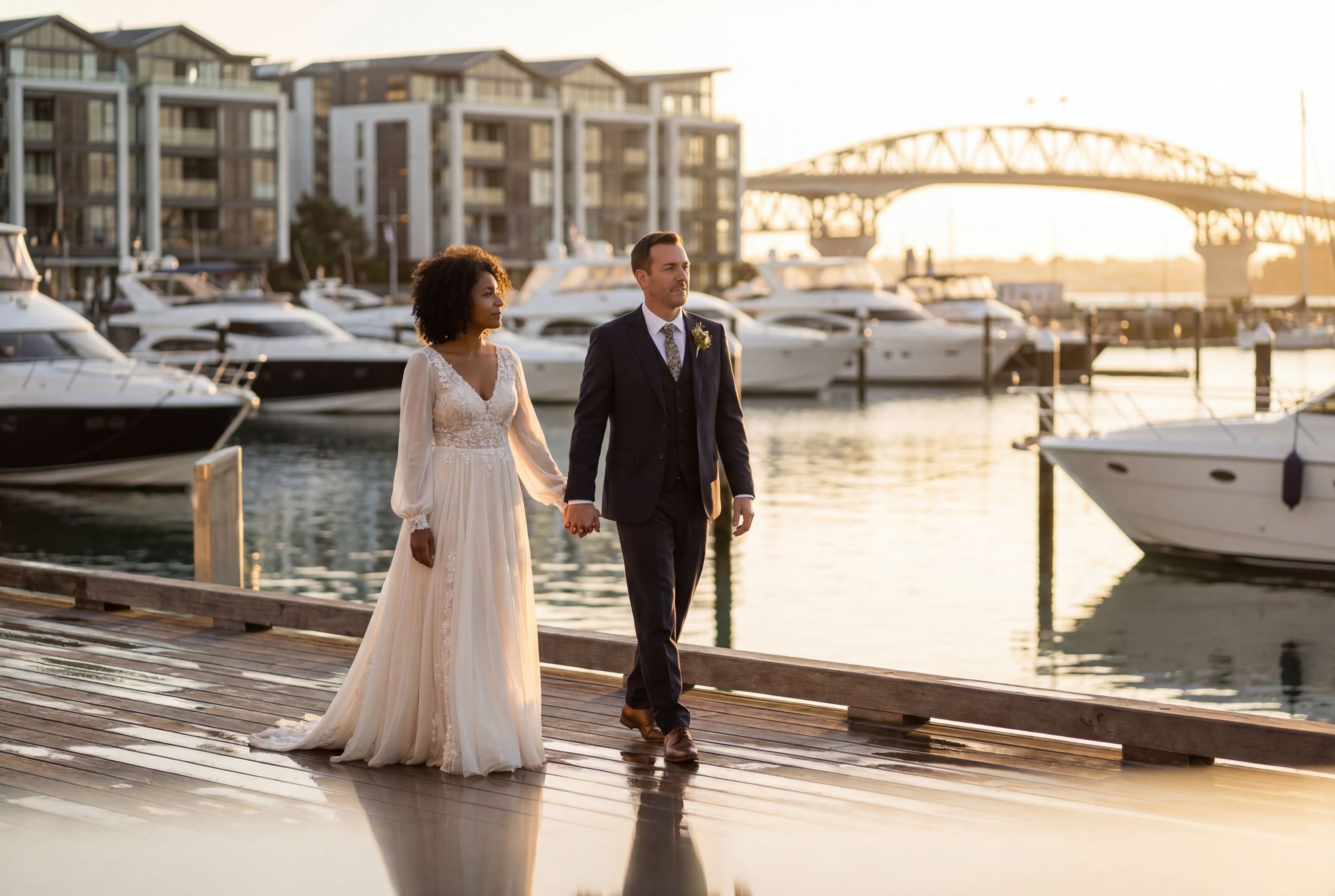Viaduct Harbour & Wynyard Quarter wedding photography Auckland 