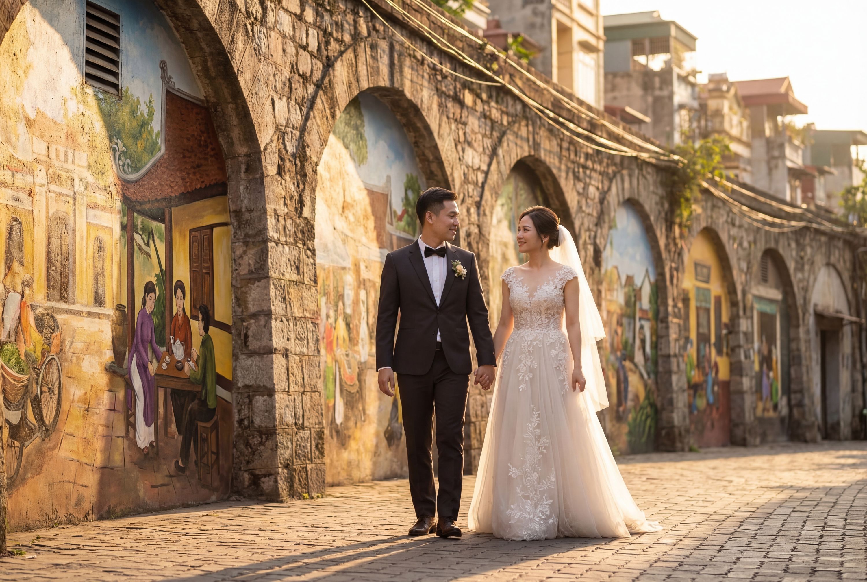 Wedding photography Hanoi - Phung Hung Mural Street