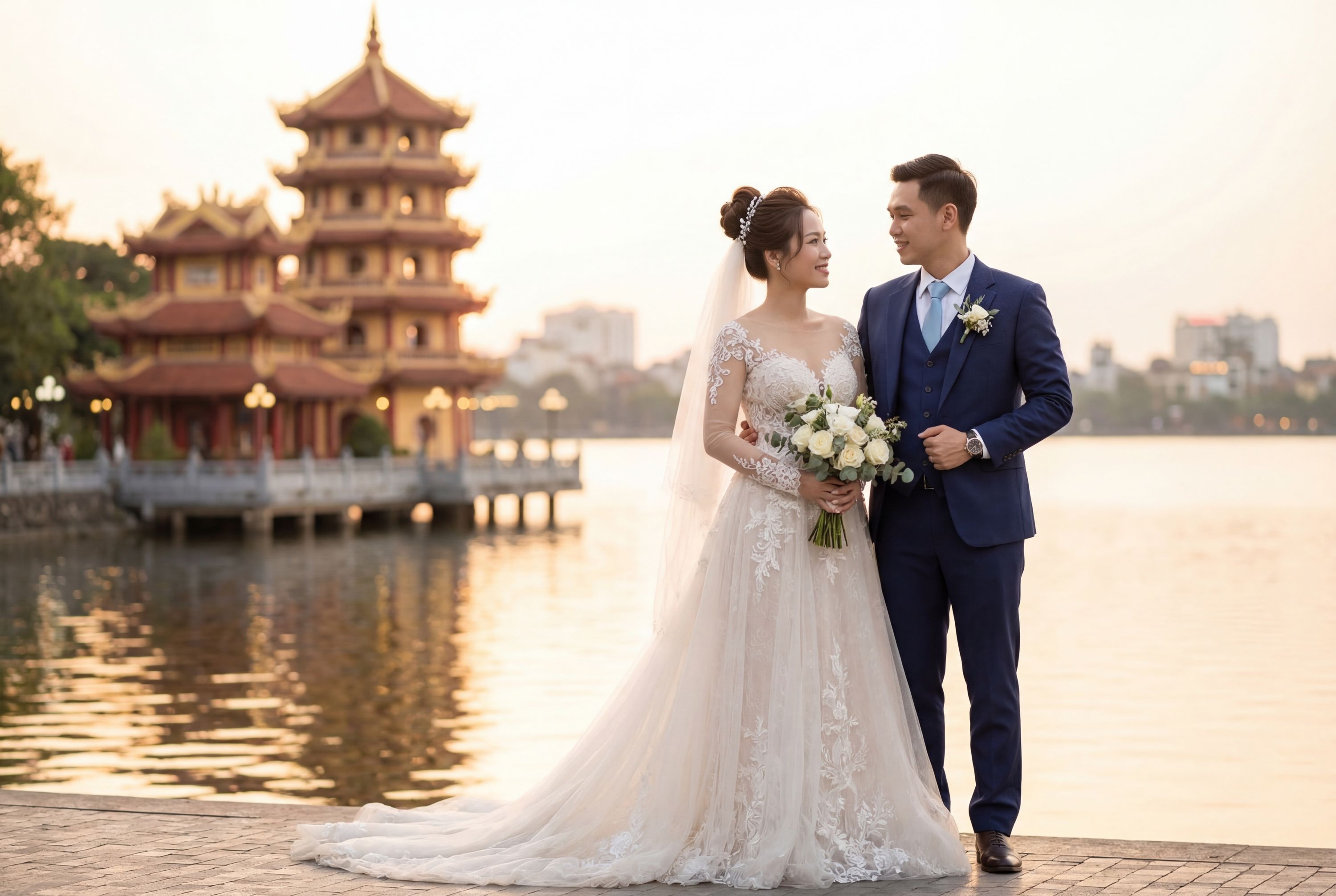 Wedding photography Hanoi - West Lake & Tran Quoc Pagoda