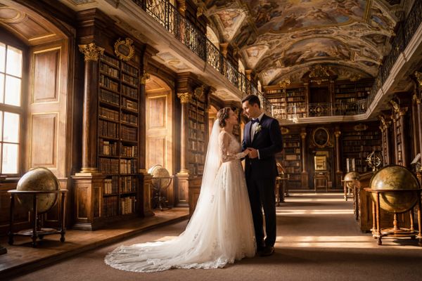 Klementinum Baroque Library Hall wedding photography Klementinum Baroque Library Hall wedding photography Prague