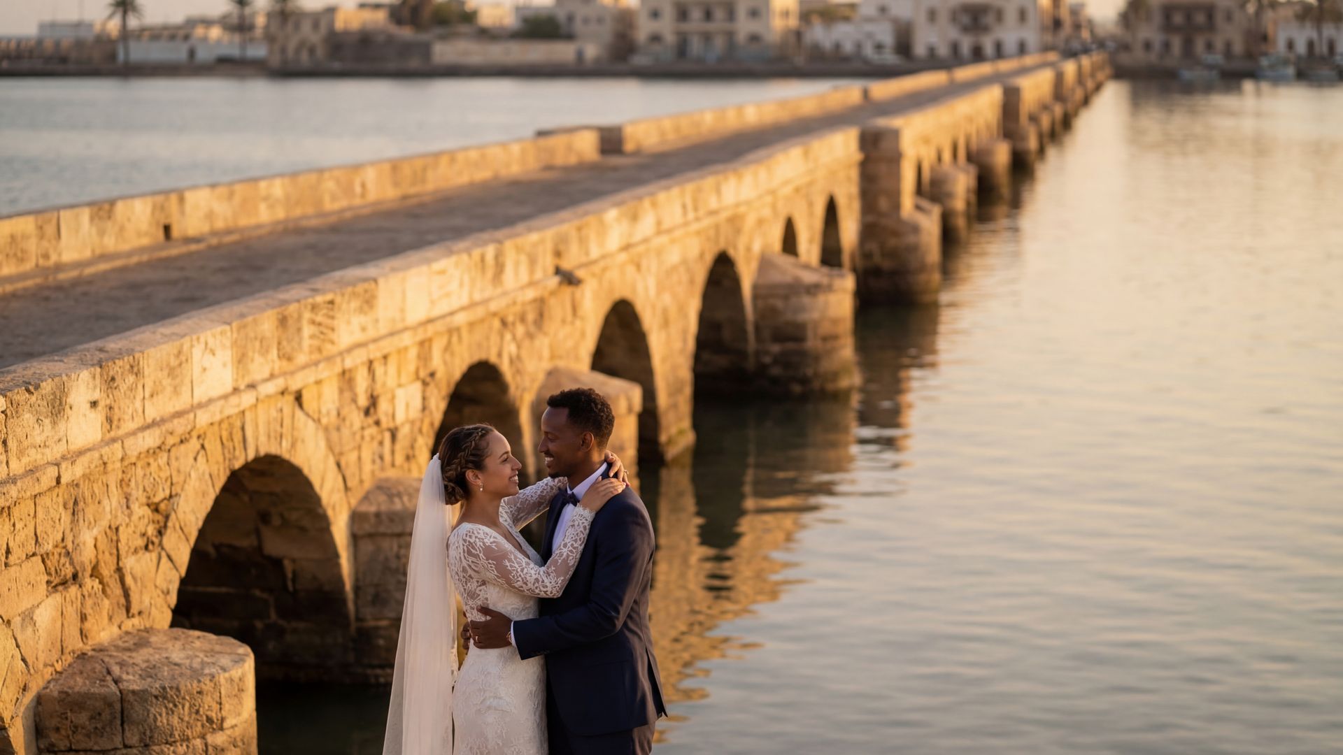 Massawa wedding photography — couple at the historic Red Sea port