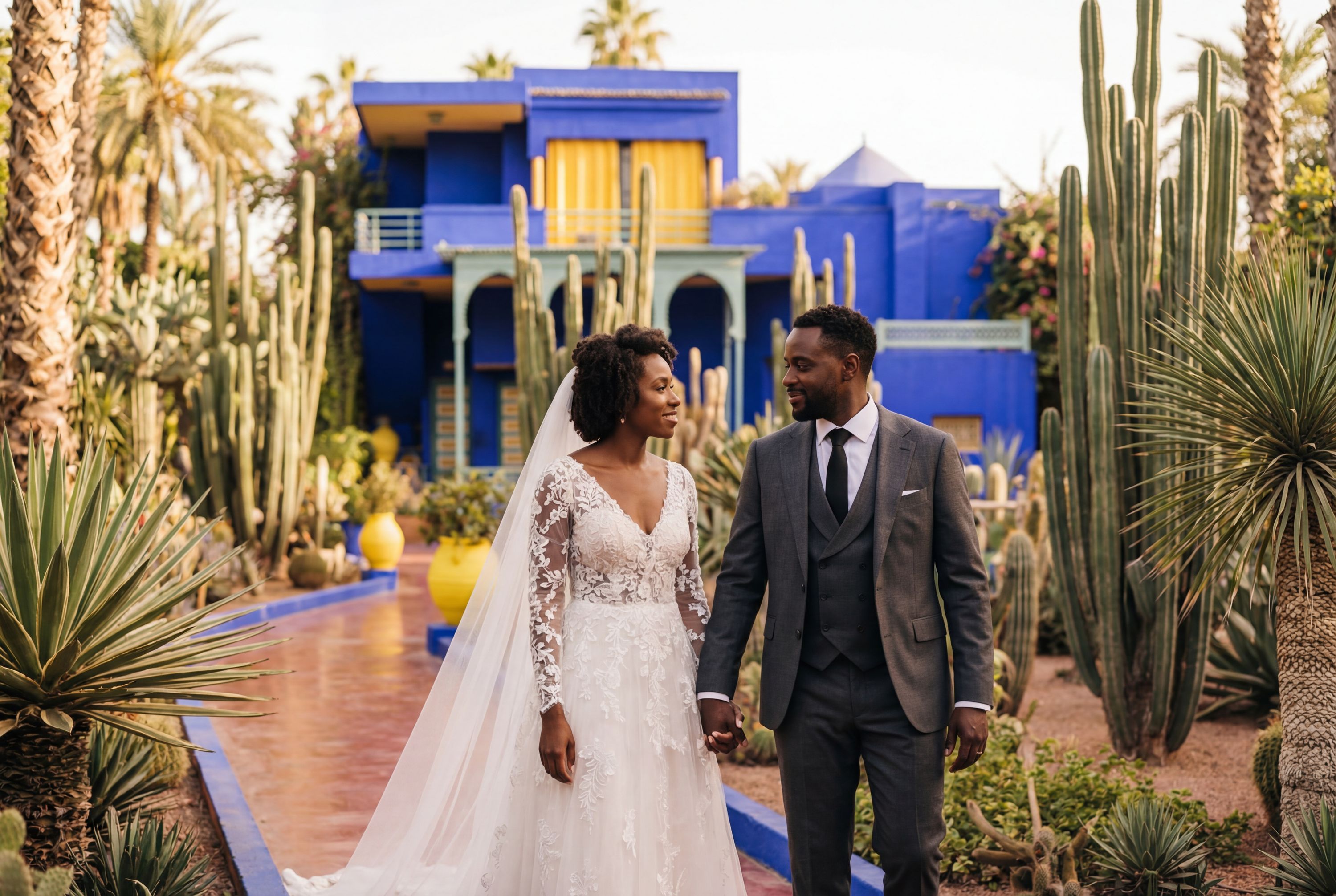 Jardin Majorelle wedding photography Marrakech 