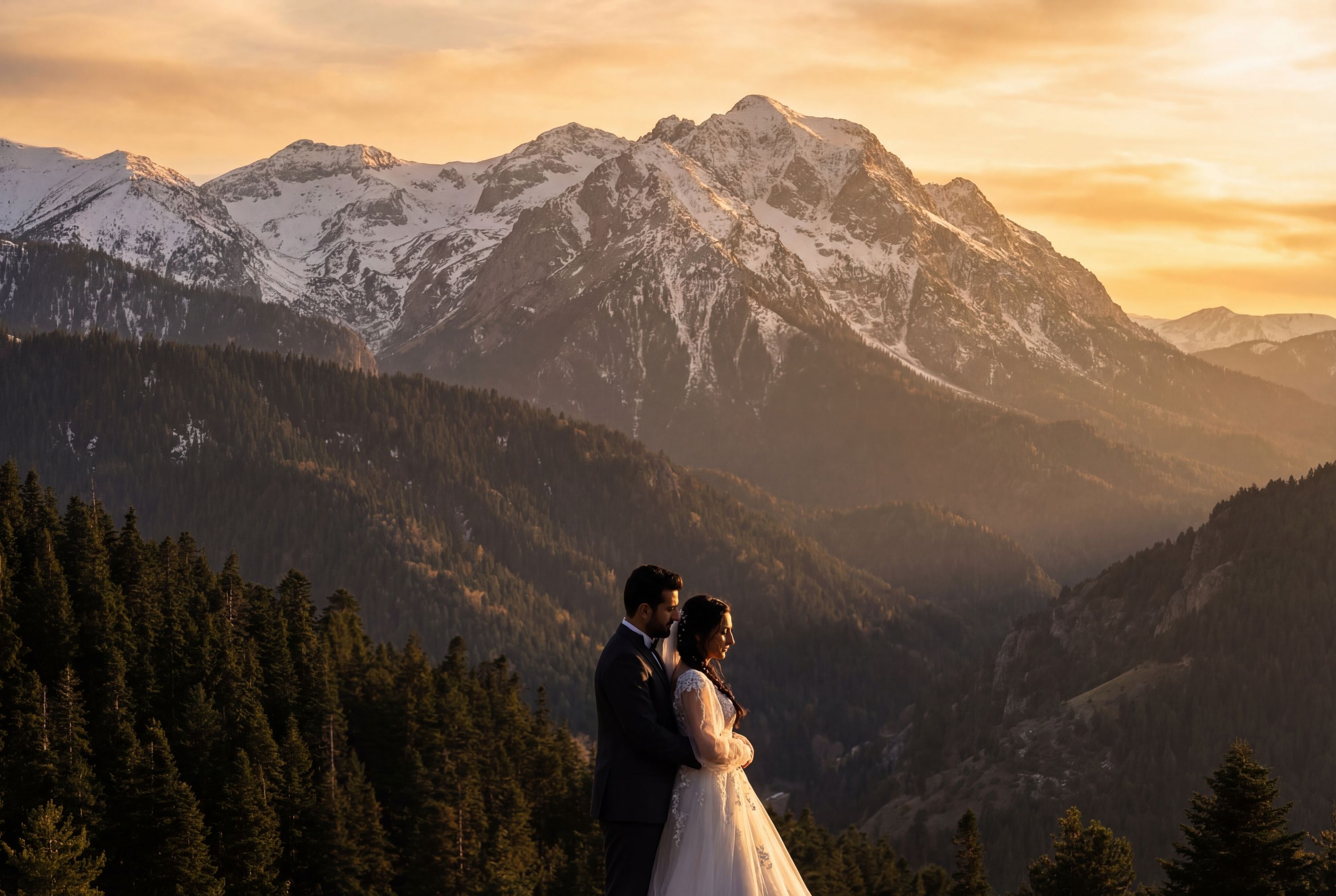 Kastamonu wedding photography — couple at Kastamonu Castle with Pontic mountain landscape