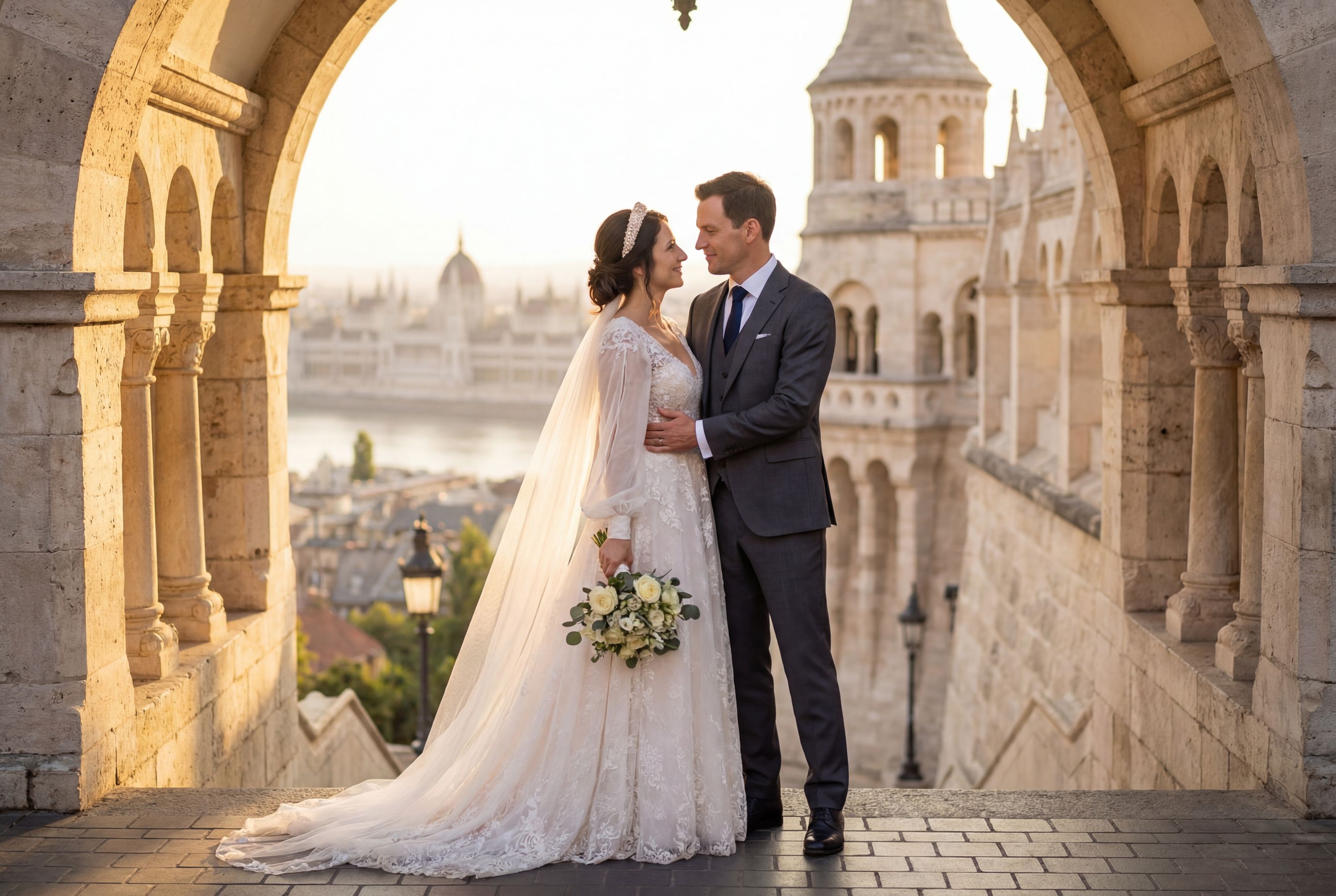 Fisherman's Bastion (Halászbástya) wedding photography Budapest 