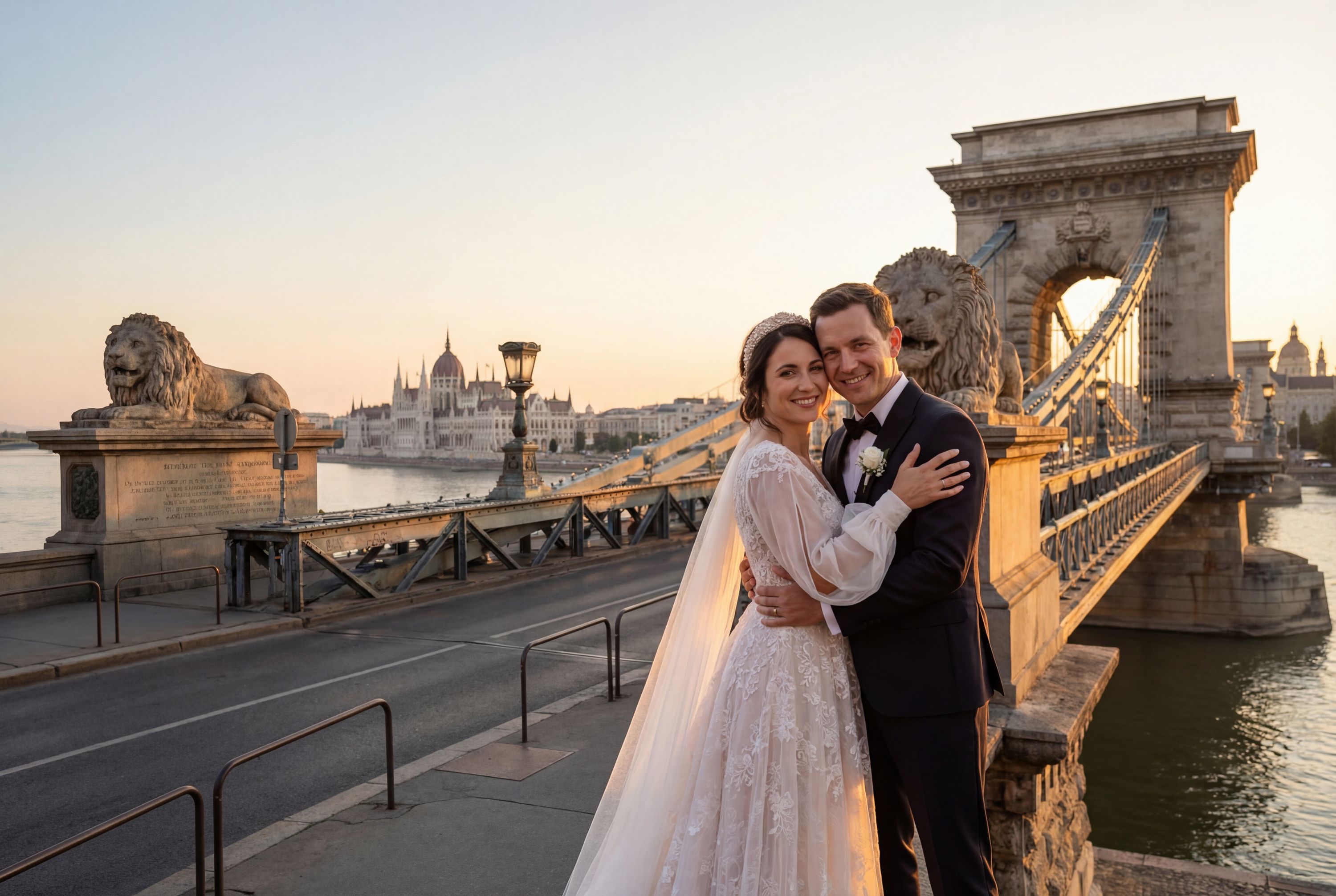 Széchenyi Chain Bridge (Széchenyi Lánchíd) wedding photography Budapest 