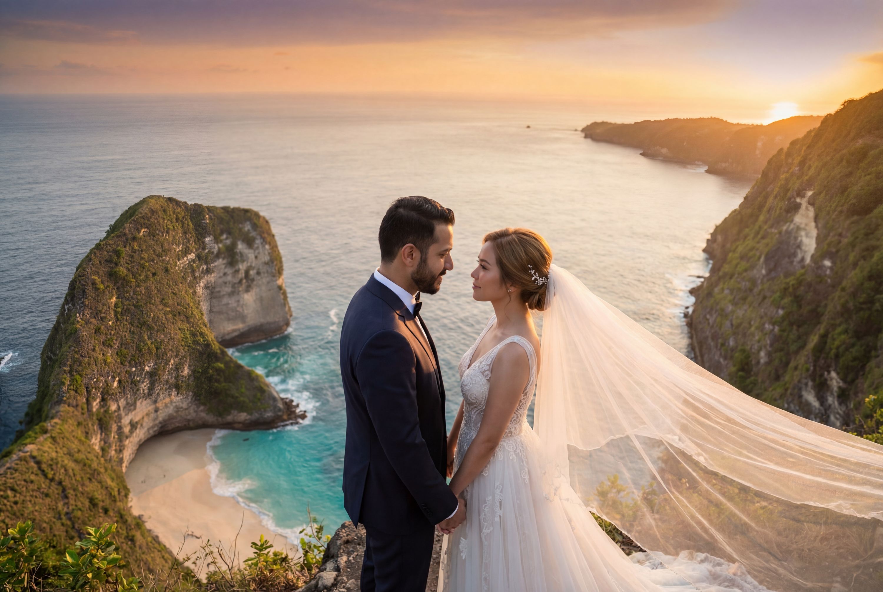 Nusa Penida Cliffs (Kelingking Beach Viewpoint) wedding photography Bali 
