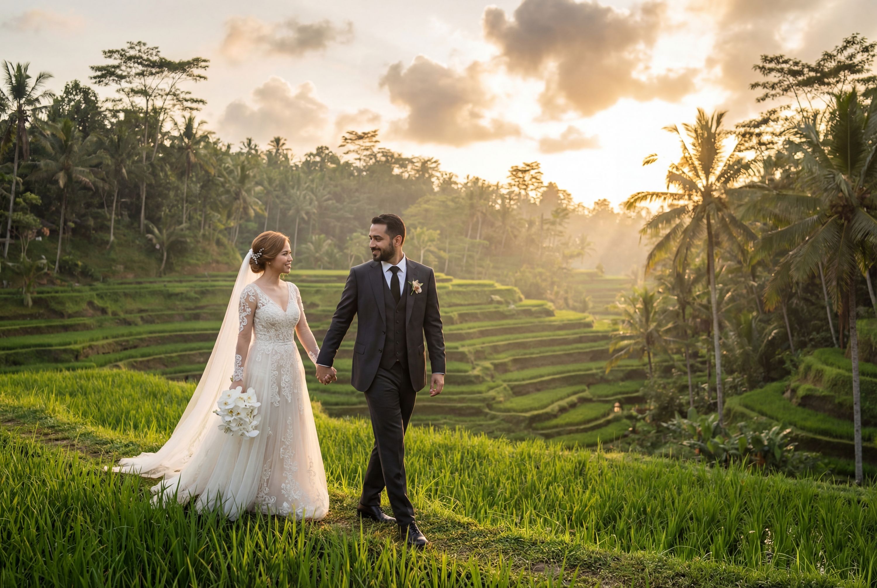 Tegallalang Rice Terraces wedding photography Bali 