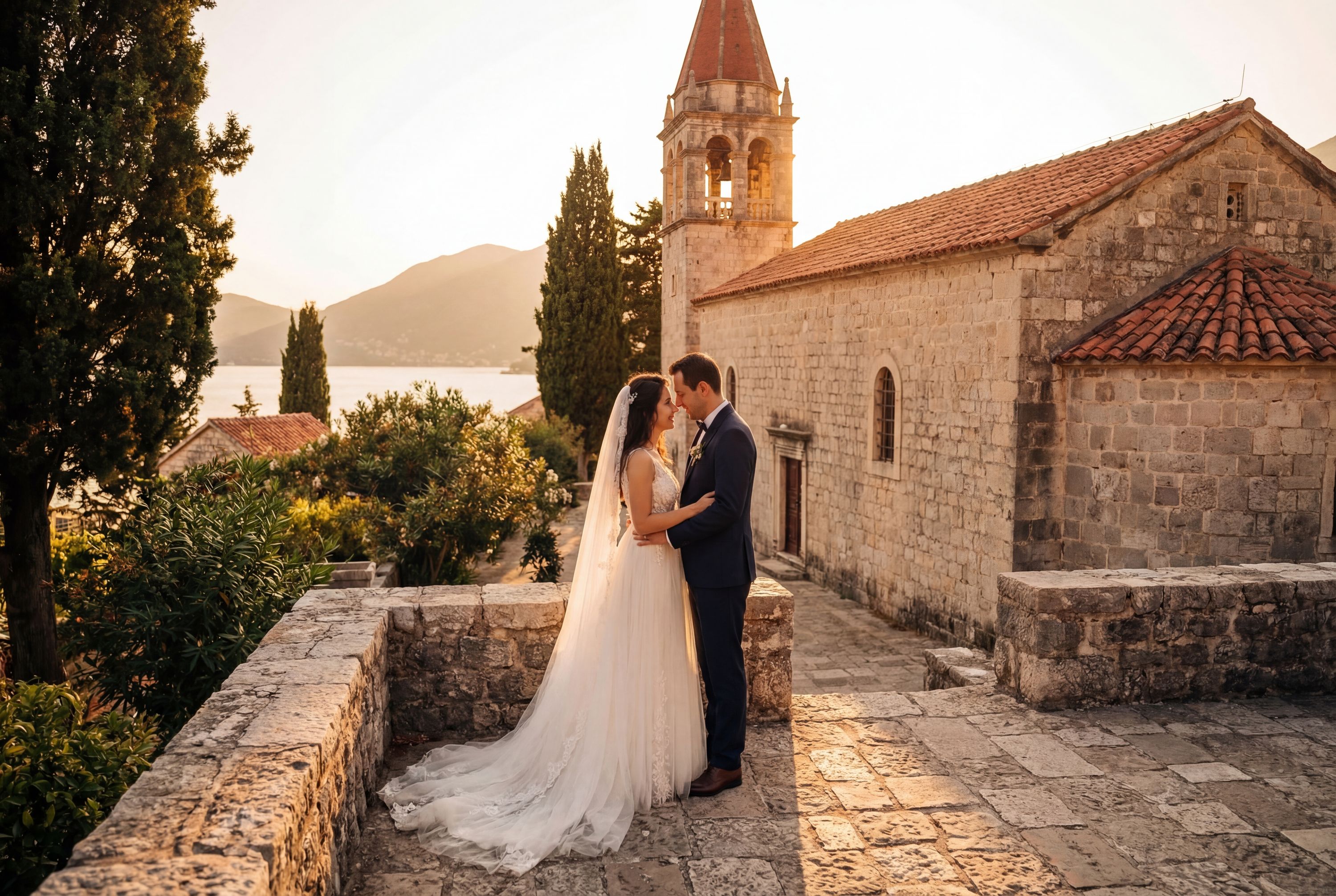 Herceg Novi wedding photography — couple at the iconic Forte Mare fortress