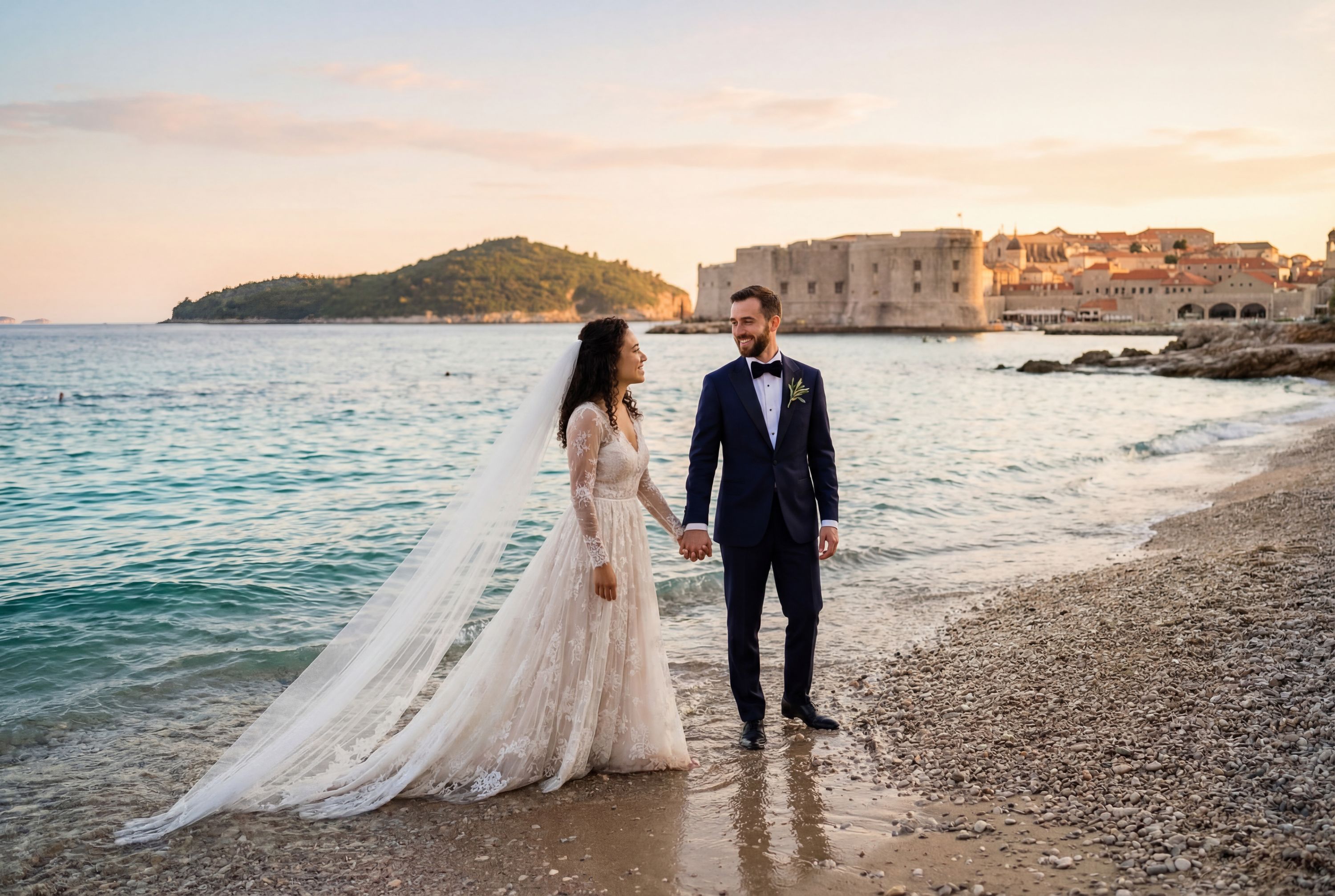 Banje Beach wedding photography Dubrovnik 