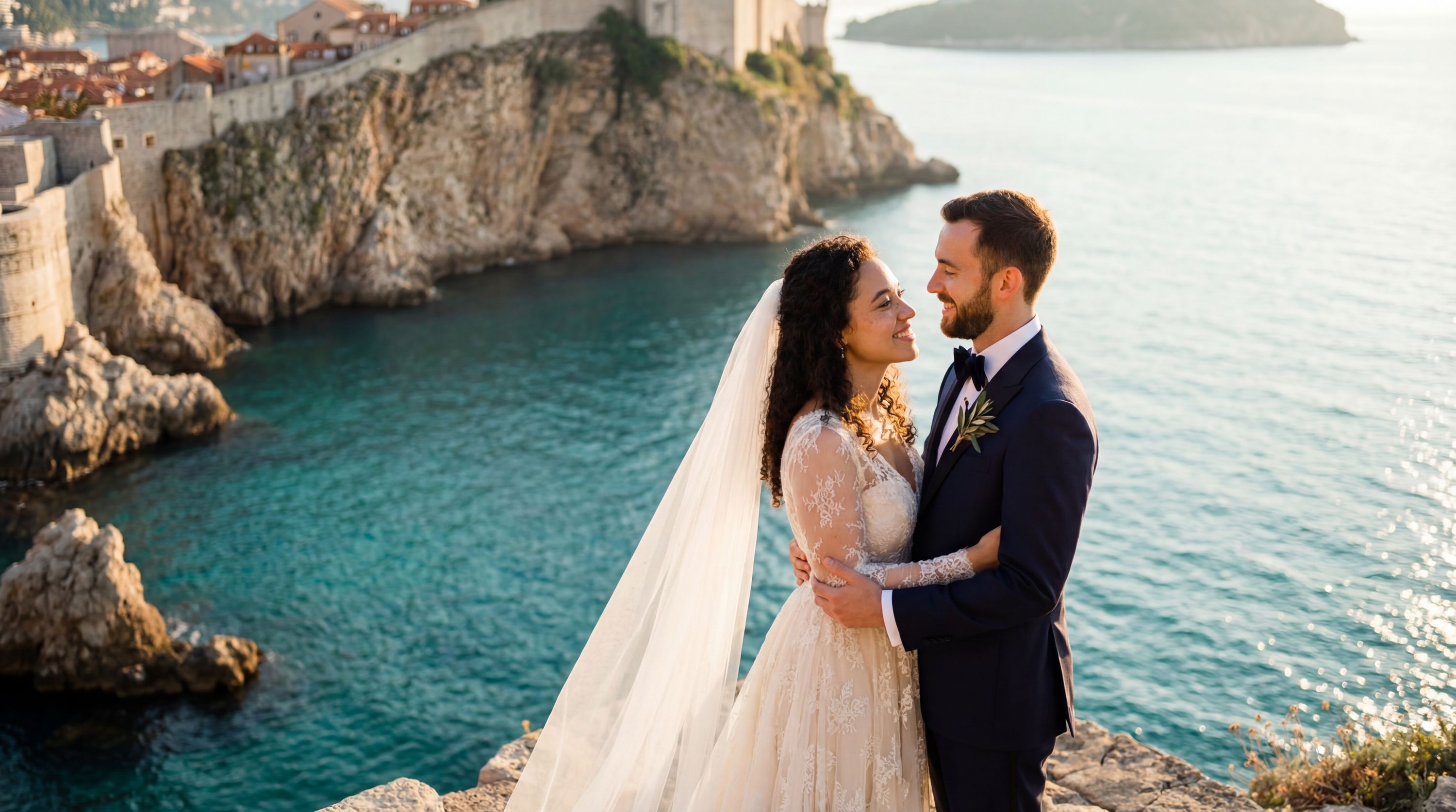 Buza Bar (cliffs below walls) wedding photography Dubrovnik 