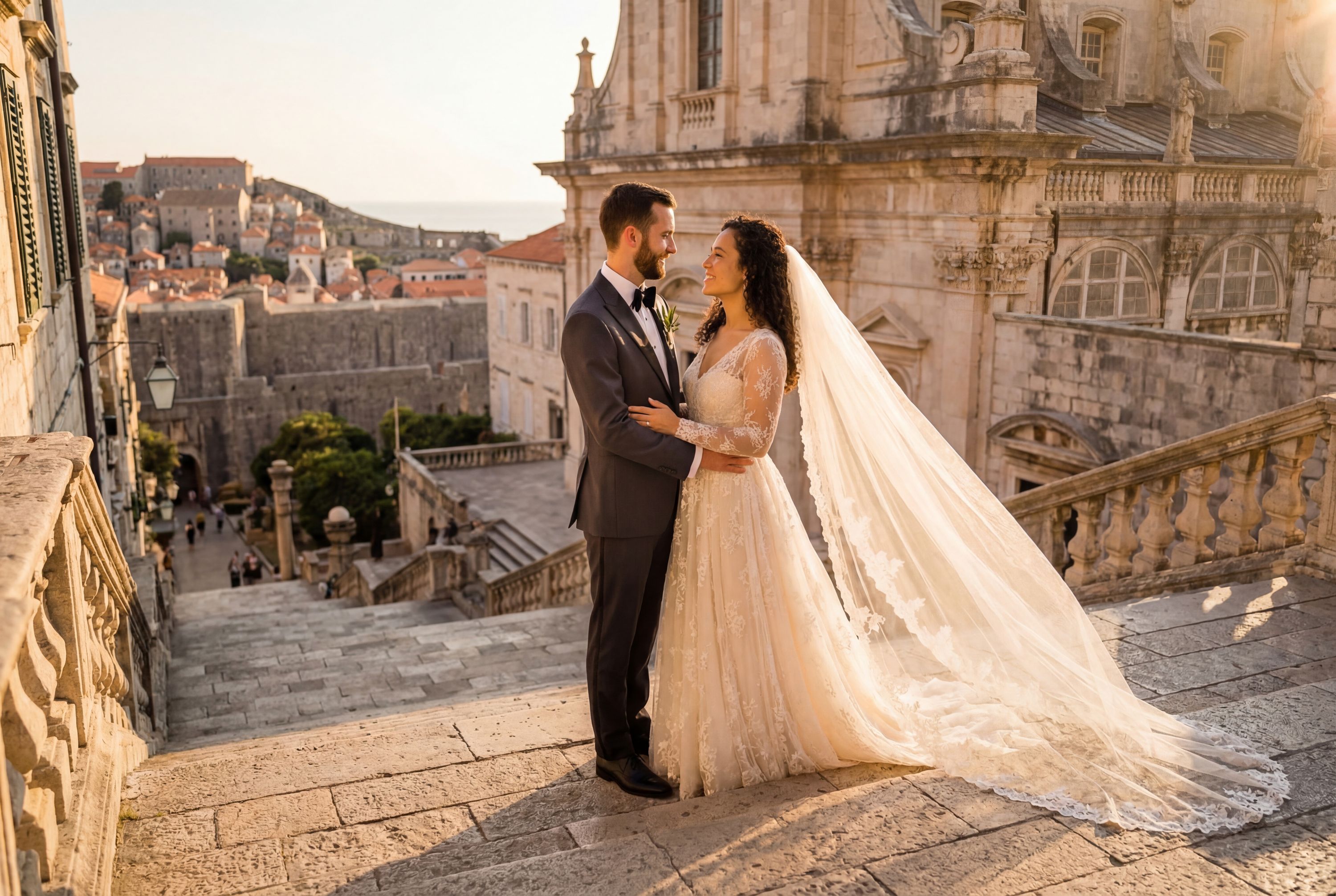 Jesuit Staircase (Ulica Uz Jezuite) wedding photography Dubrovnik 