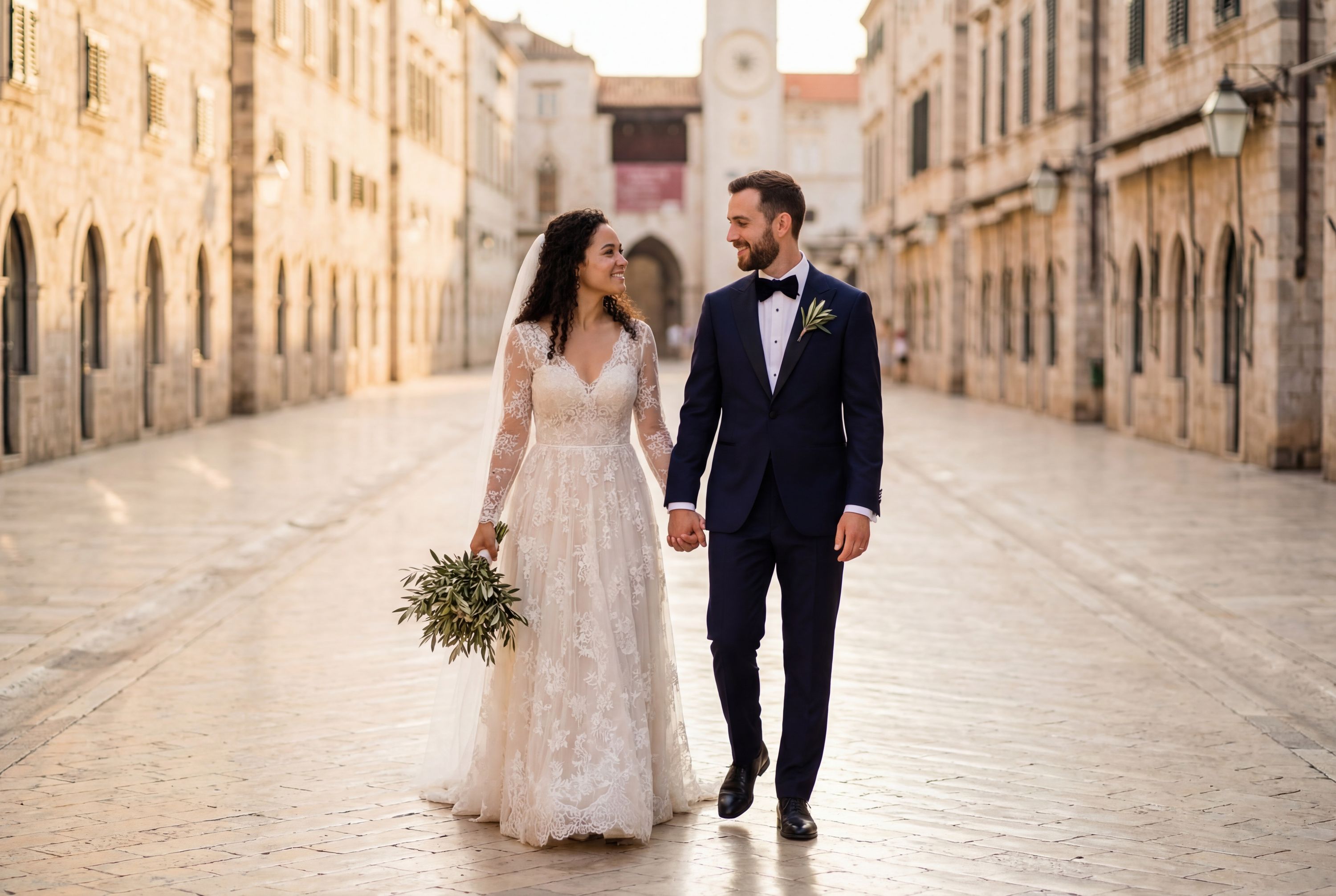 Stradun (Placa) wedding photography Dubrovnik 