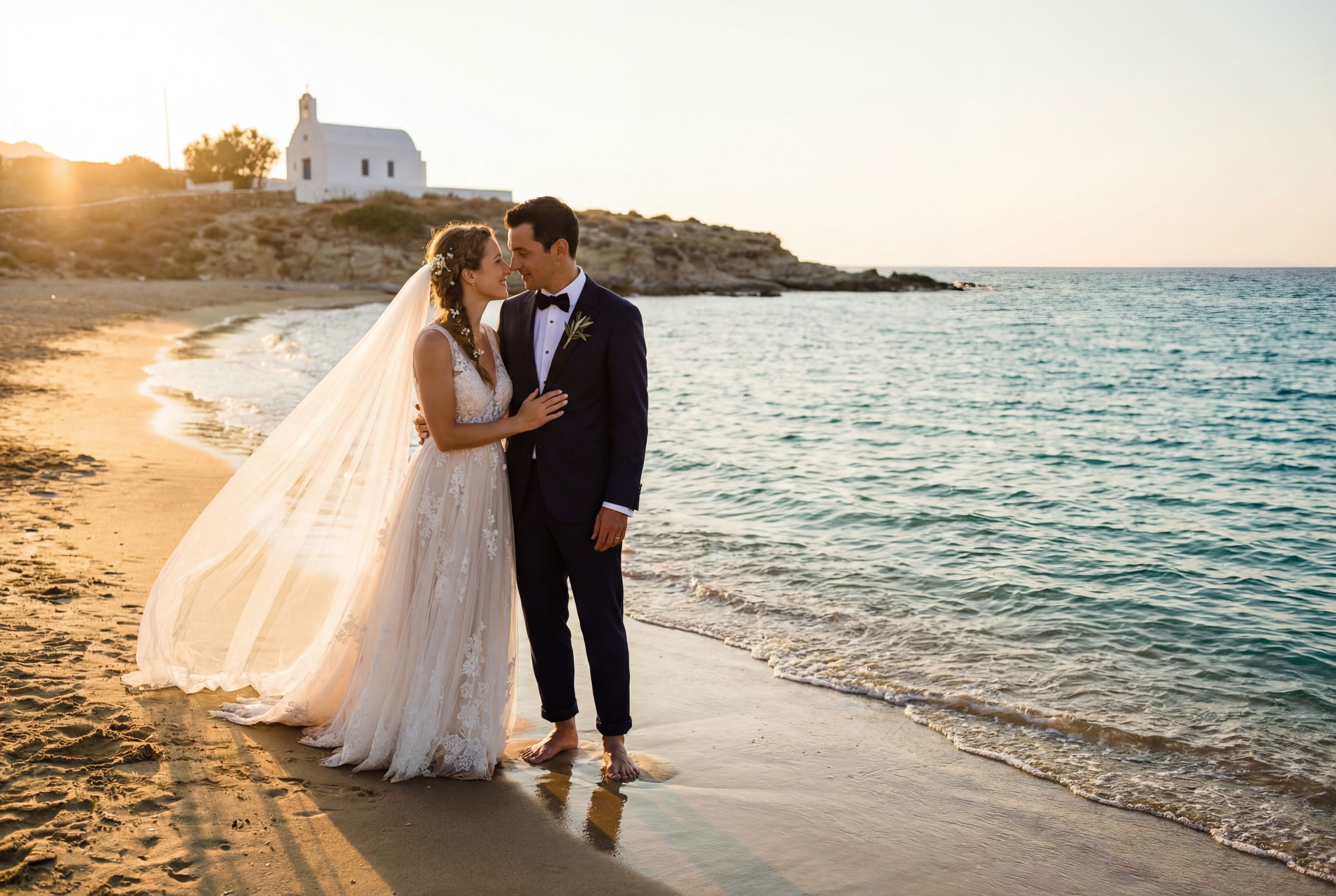 Agios Sostis Beach wedding photography Mykonos 