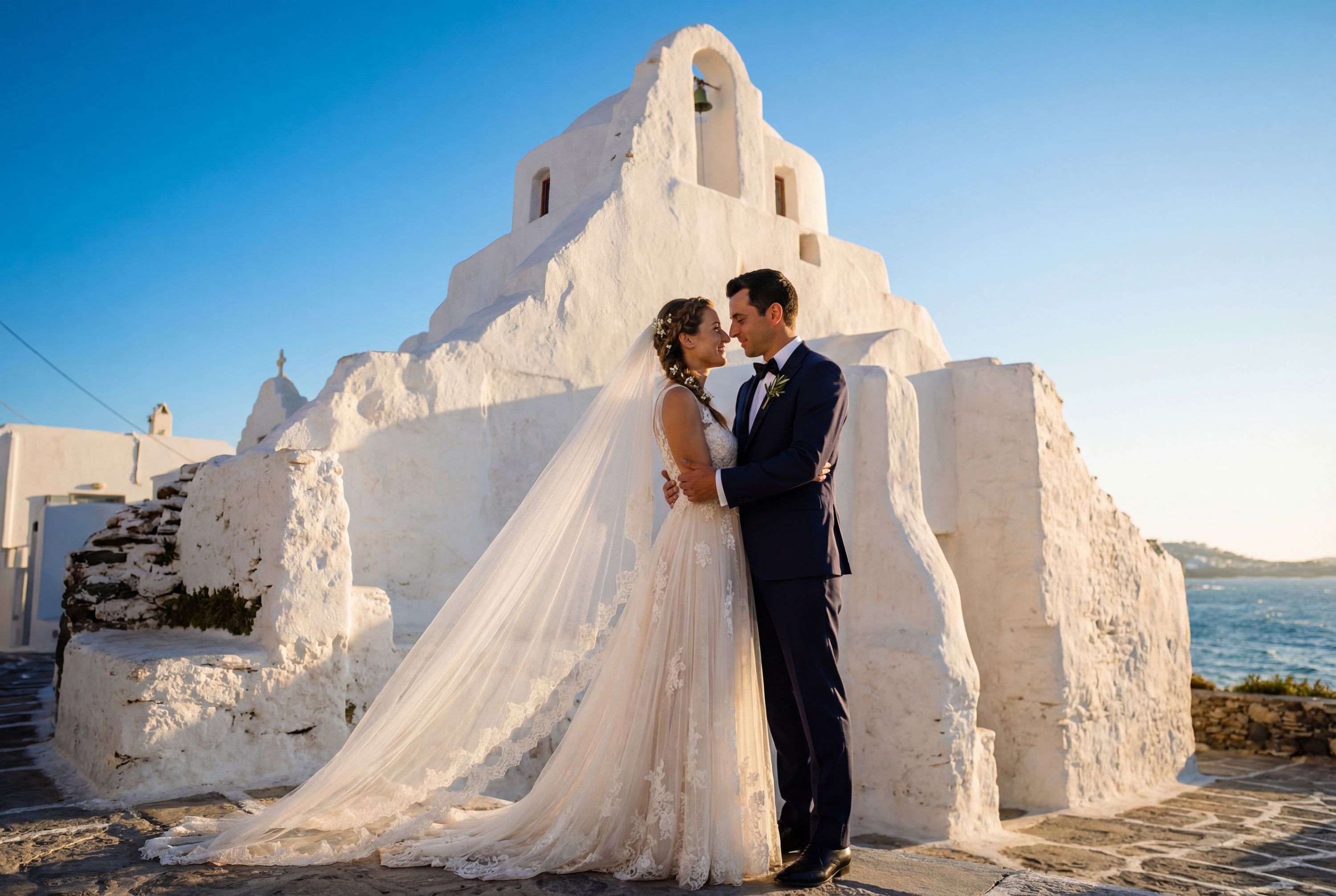 Panagia Paraportiani Church wedding photography Mykonos 