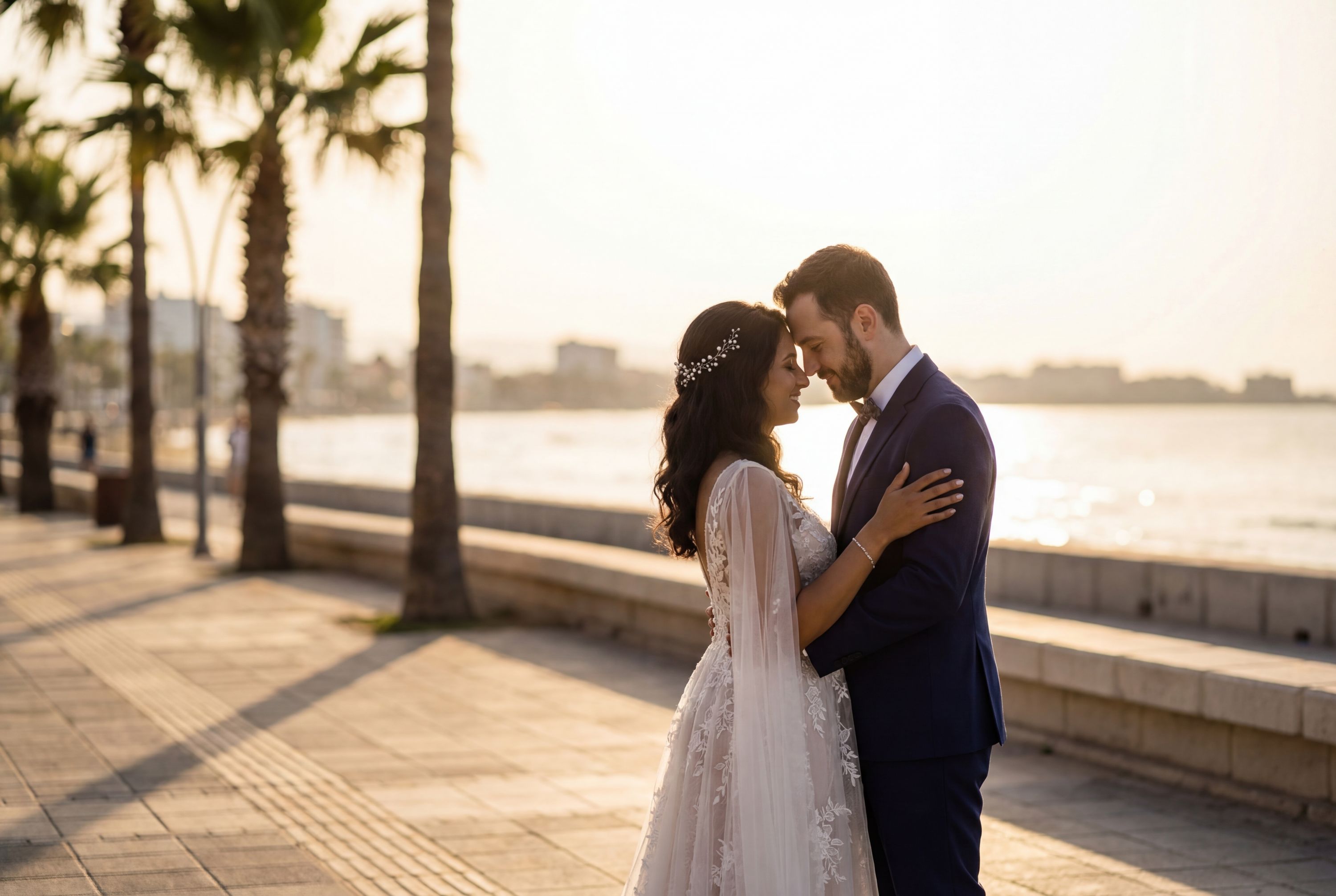 Wedding photography Larnaca - Finikoudes Beach Promenade