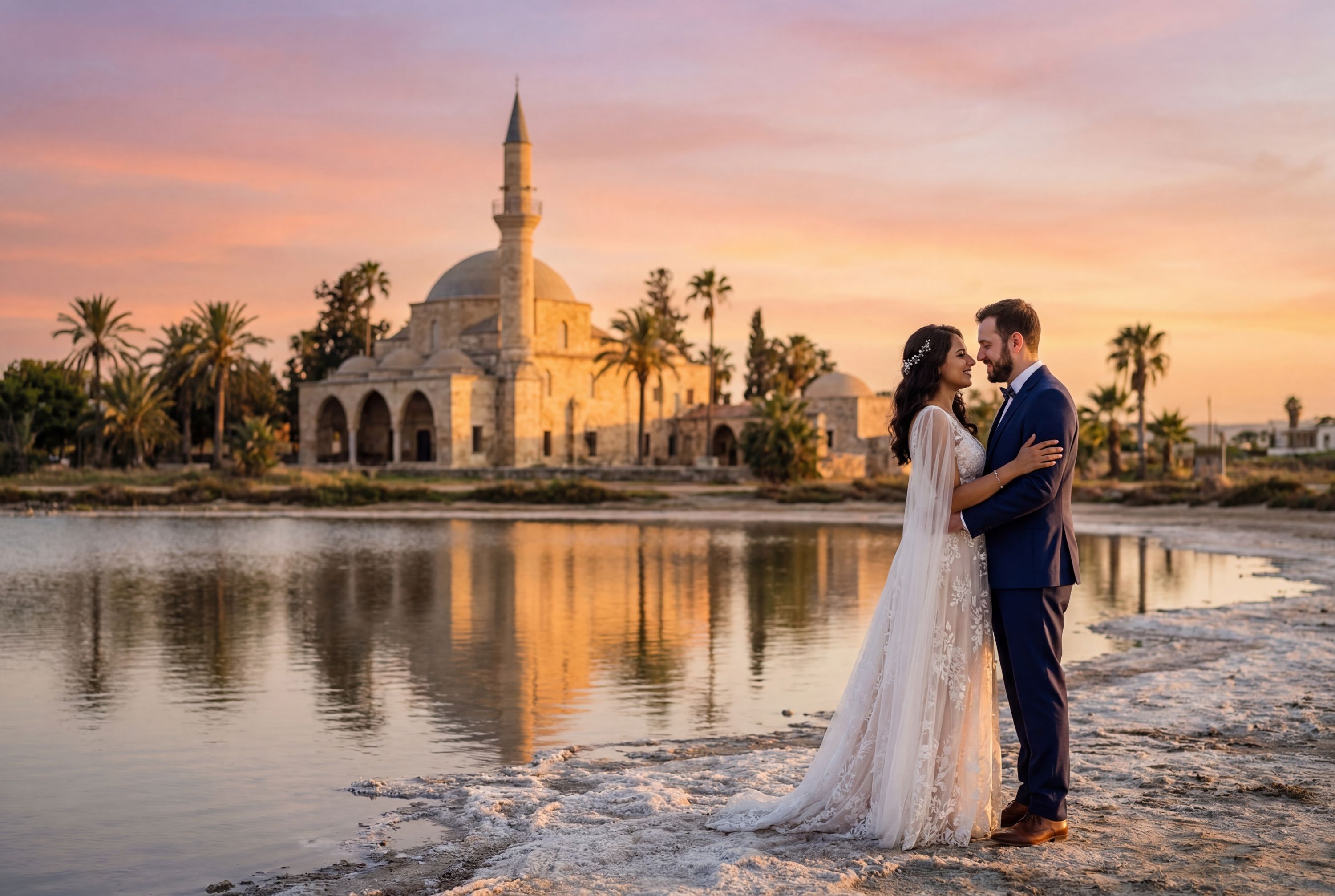 Wedding photography Larnaca - Hala Sultan Tekke and Larnaca Salt Lake