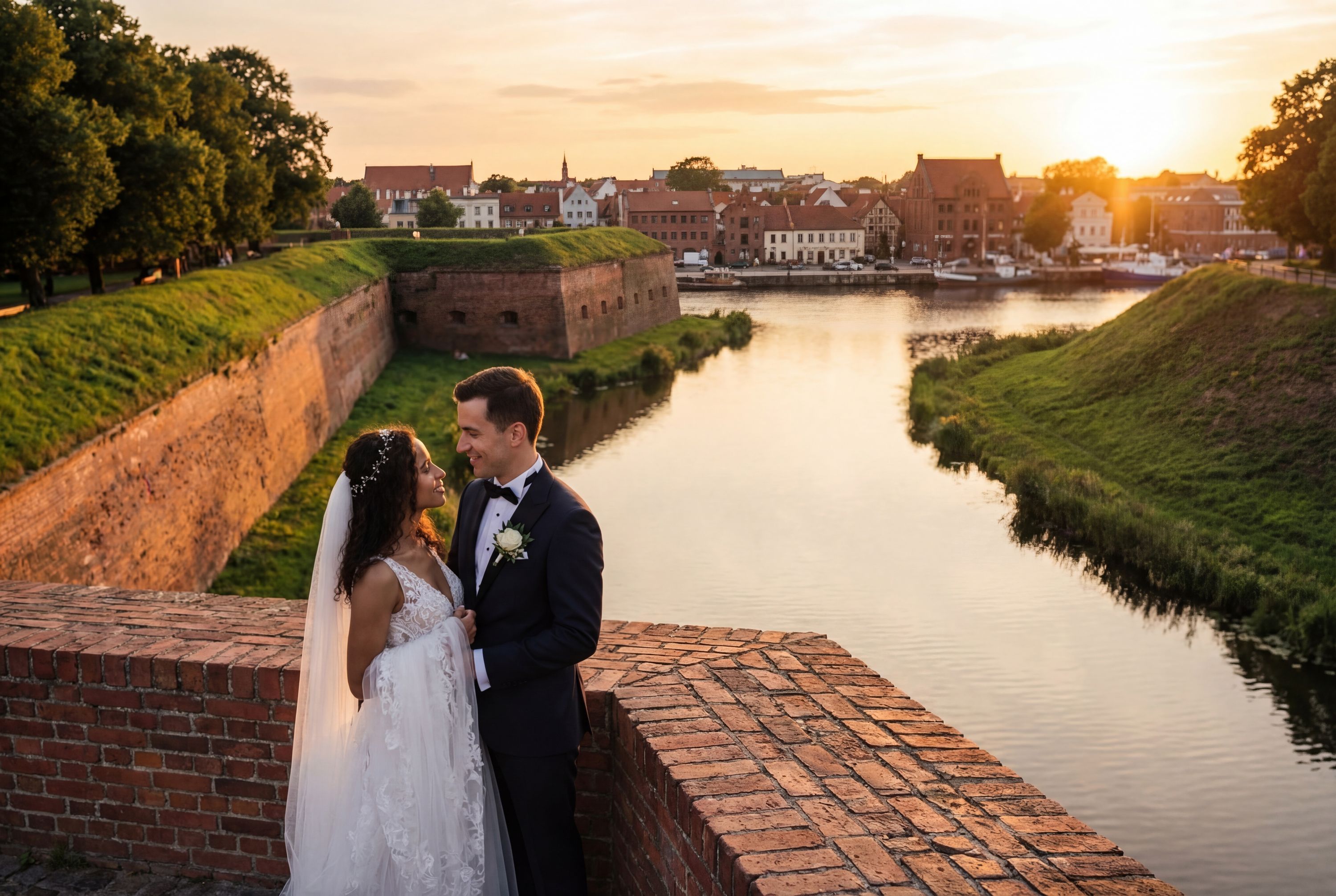 Klaipėda wedding photography — couple at the Curonian Spit with dramatic Baltic Sea dunes