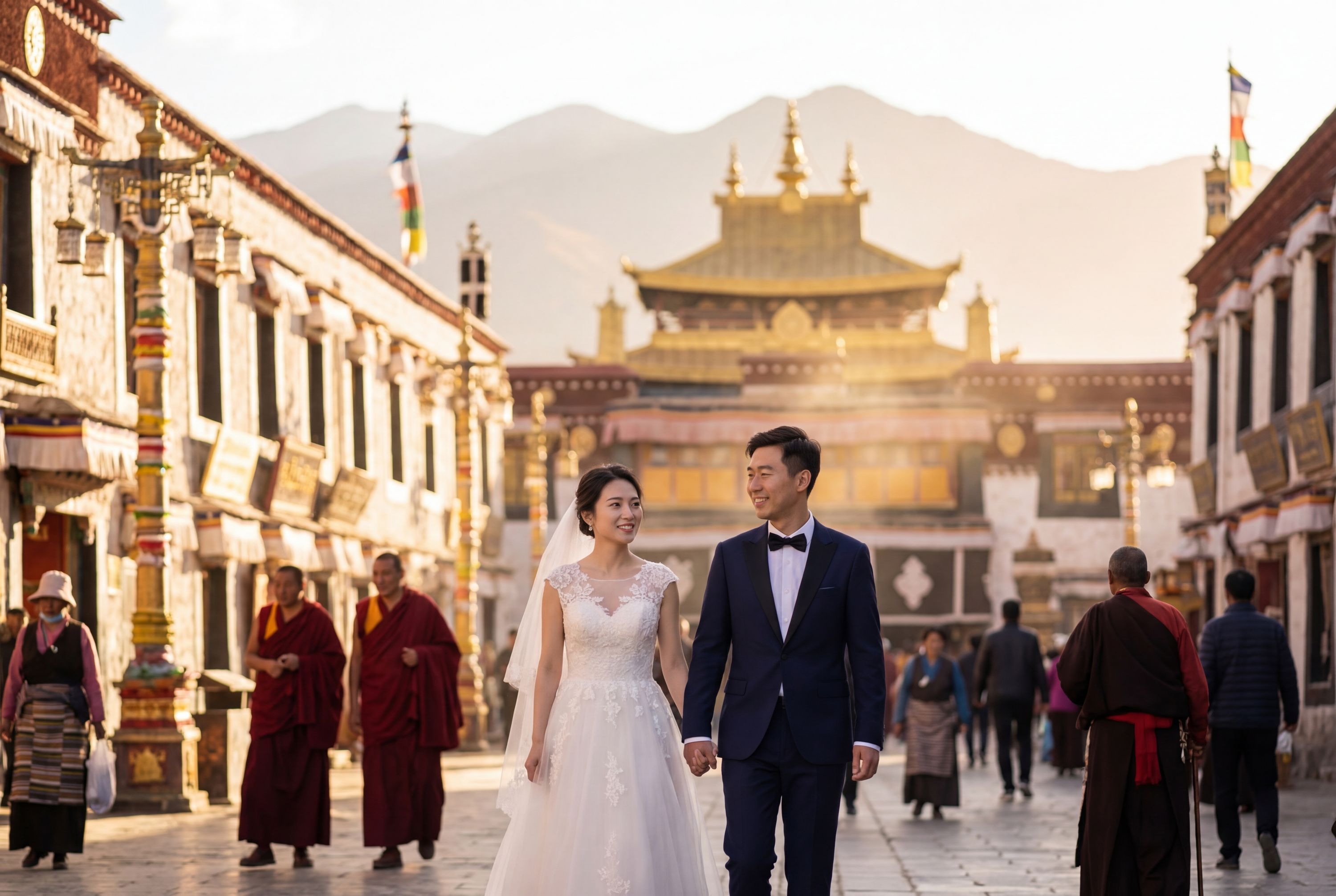 Wedding photography Lhasa - Barkhor Street