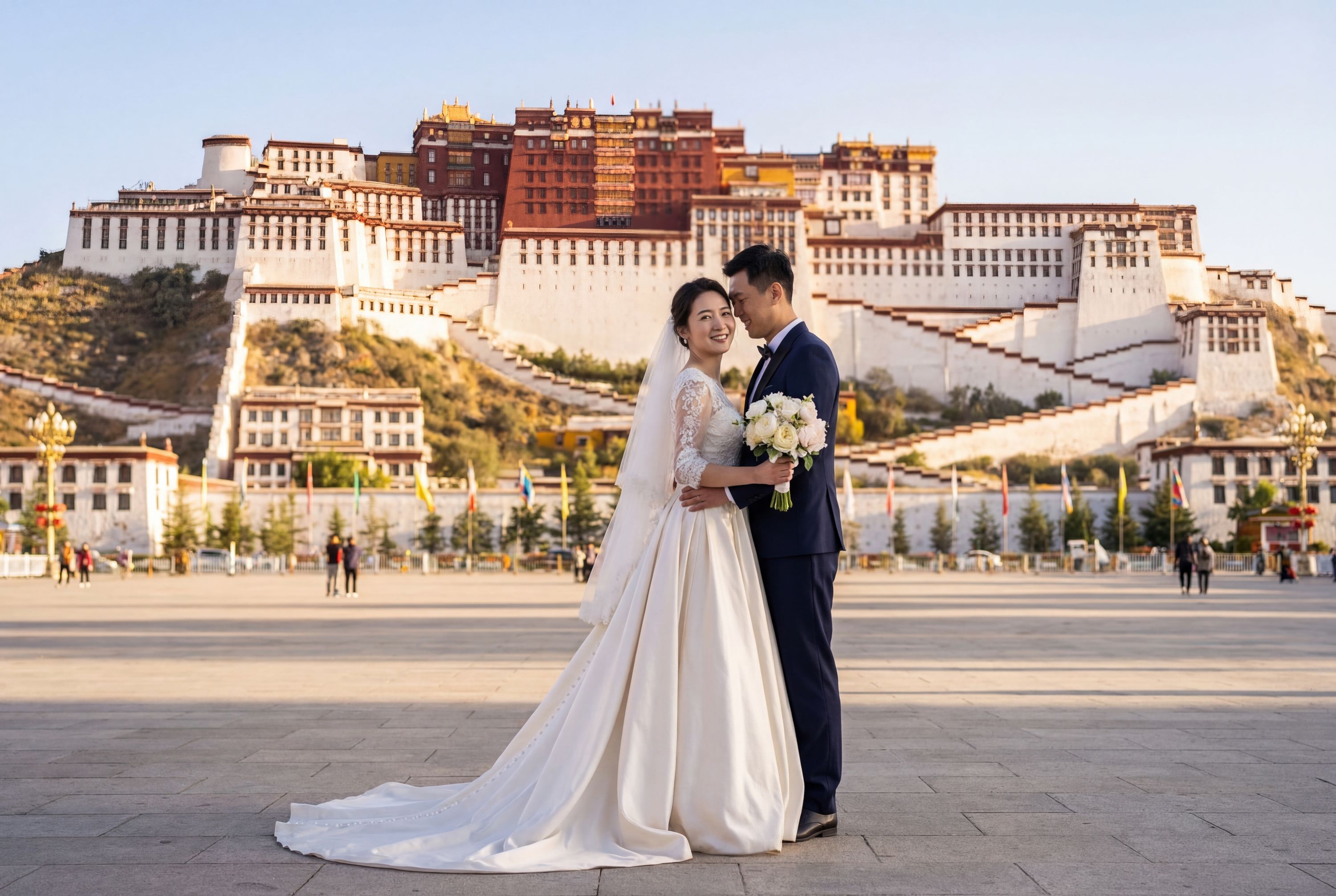 Wedding photography Lhasa - Potala Palace Square