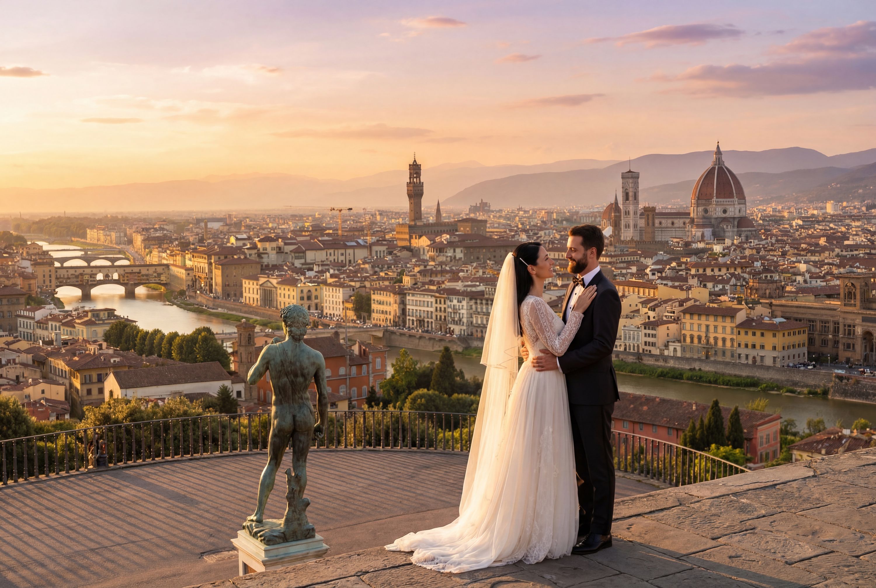 Piazzale Michelangelo wedding photography Florence 