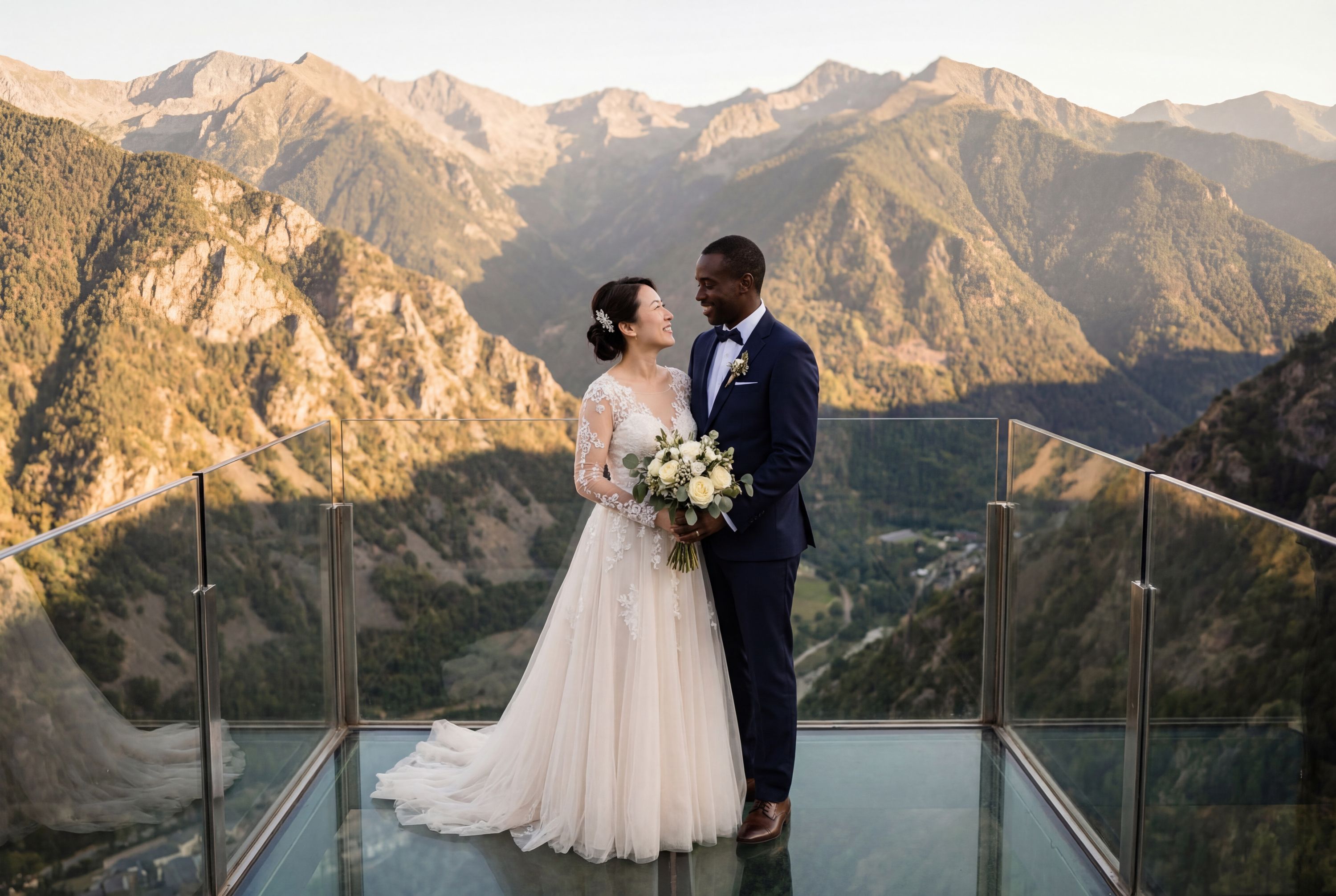 Mirador del Roc de Sant Pere wedding photography Andorra la Vella 
