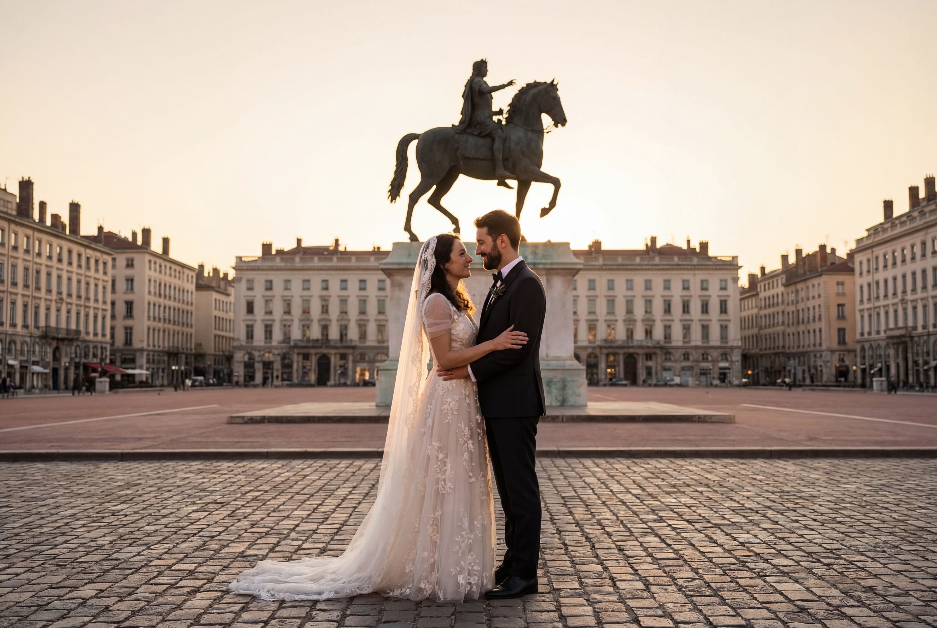 Wedding photography Lyon - Place Bellecour