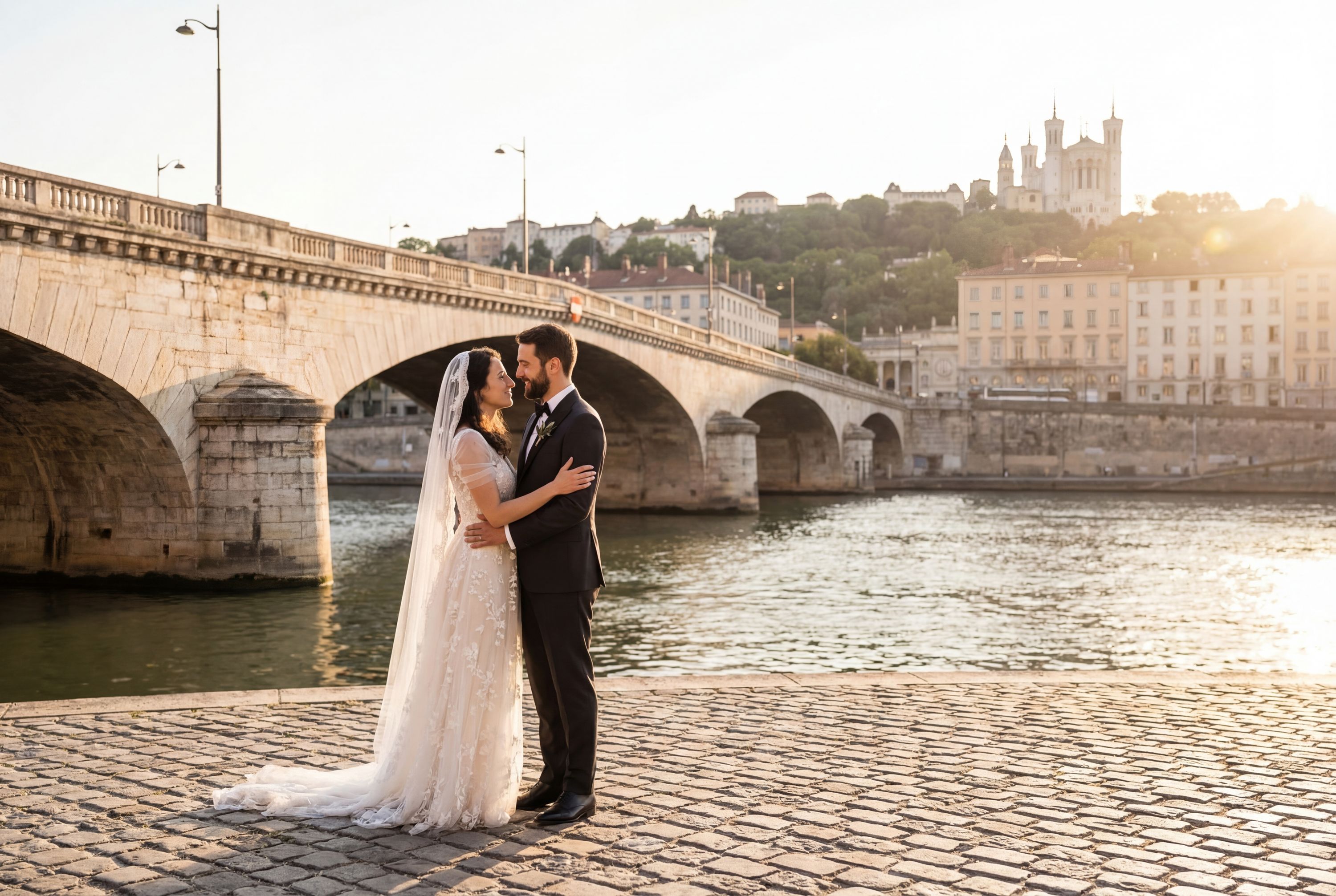 Wedding photography Lyon - Quais de Saône / Pont Bonaparte