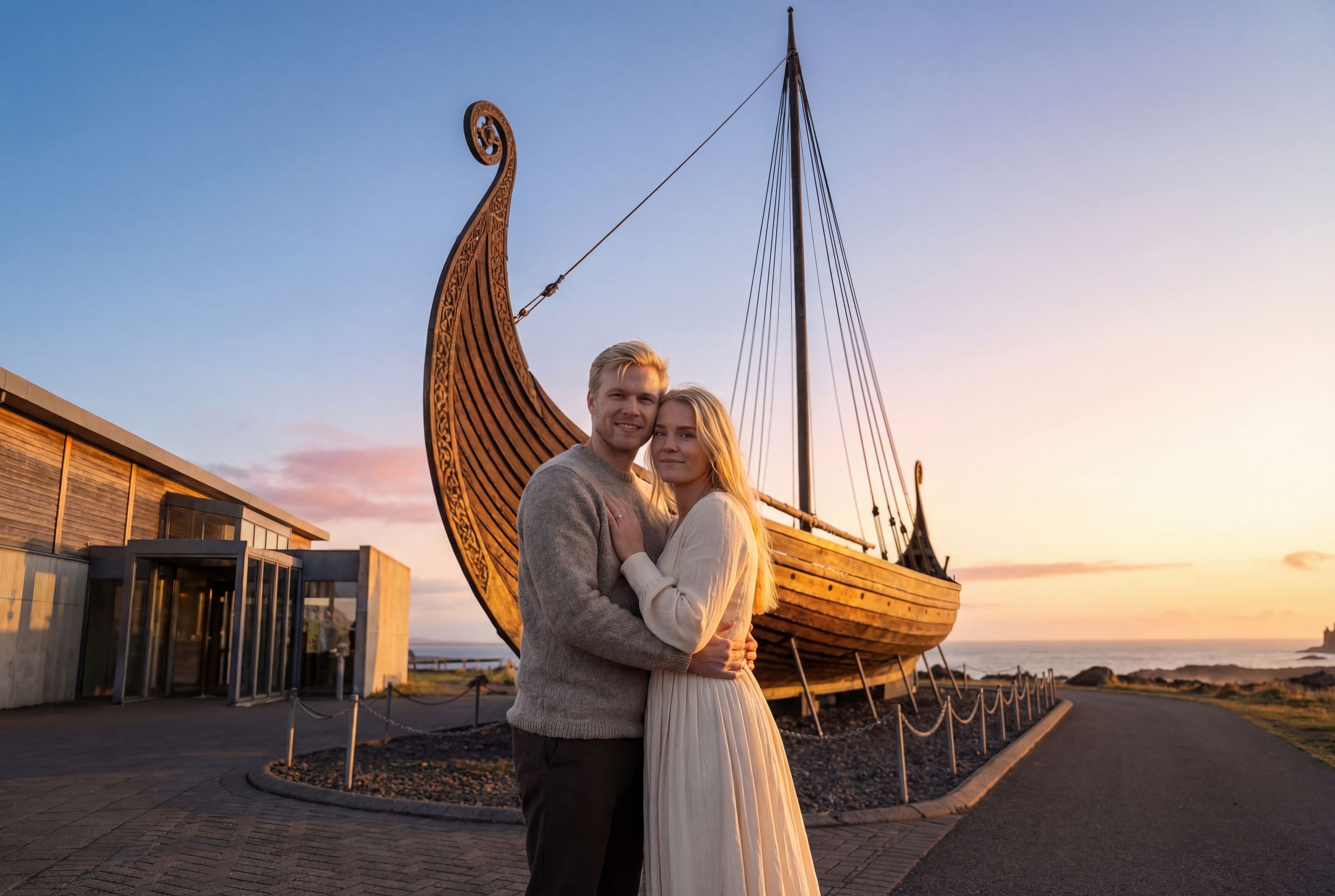 Wedding photography Keflavík - Viking World Museum (exterior & ship)