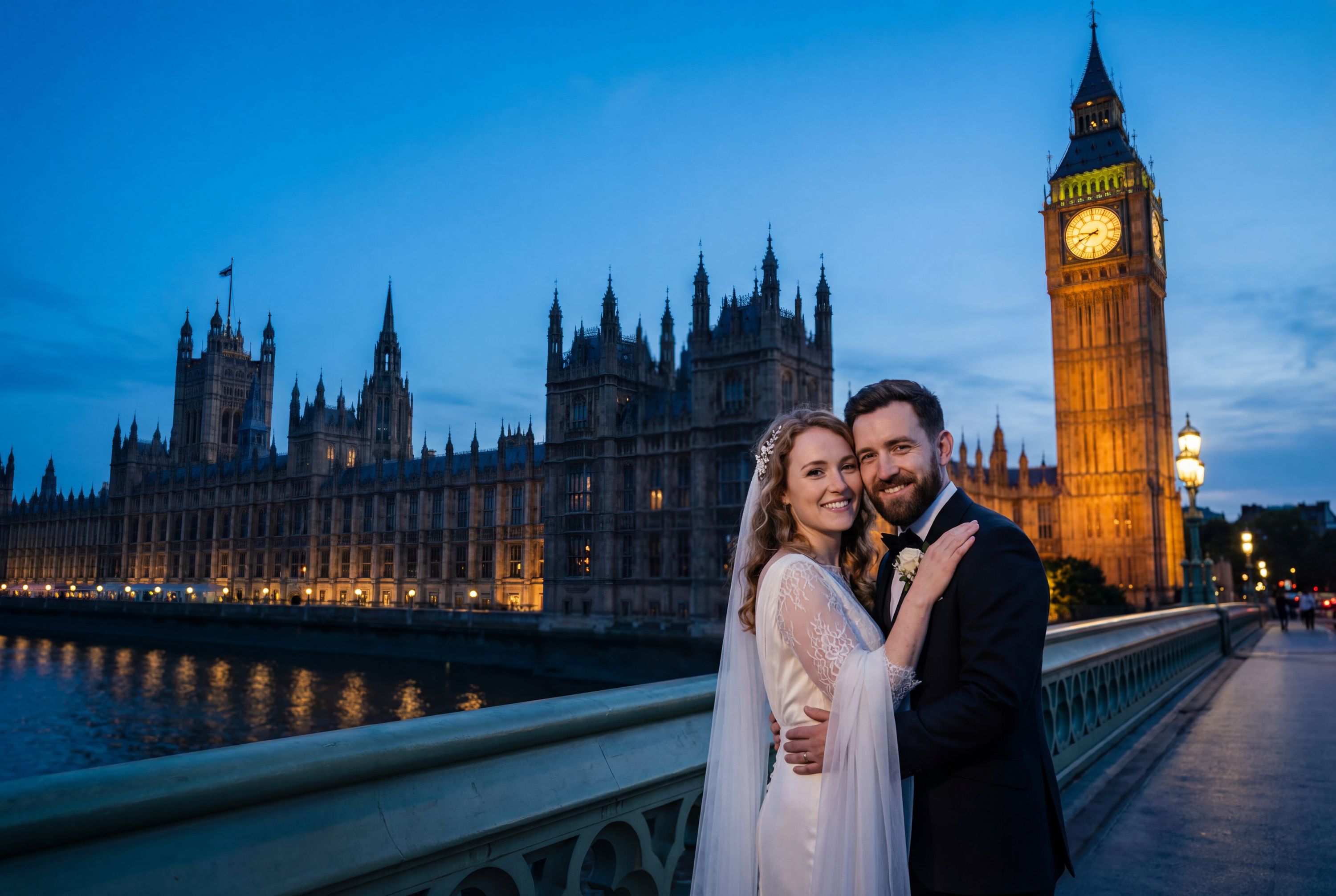 Houses of Parliament & Big Ben wedding photography London 