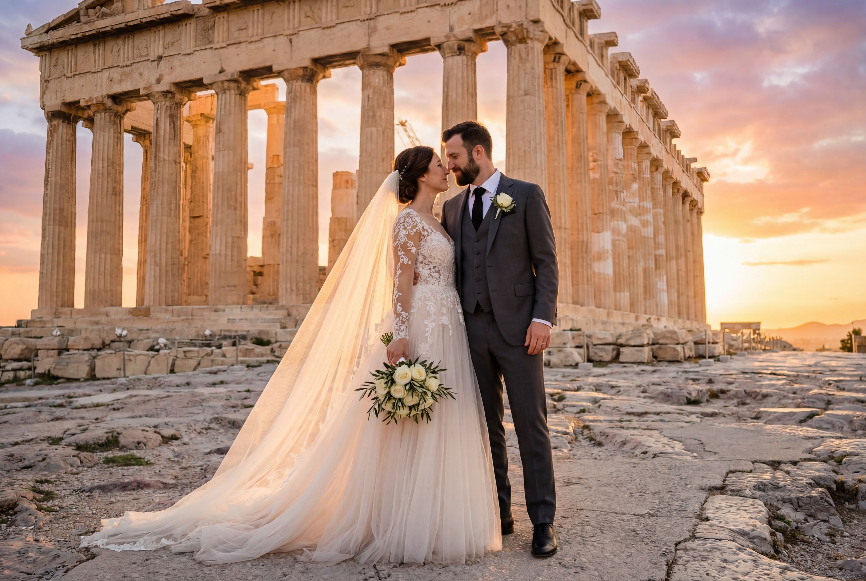 Acropolis of Athens (Parthenon) wedding photography Athens 