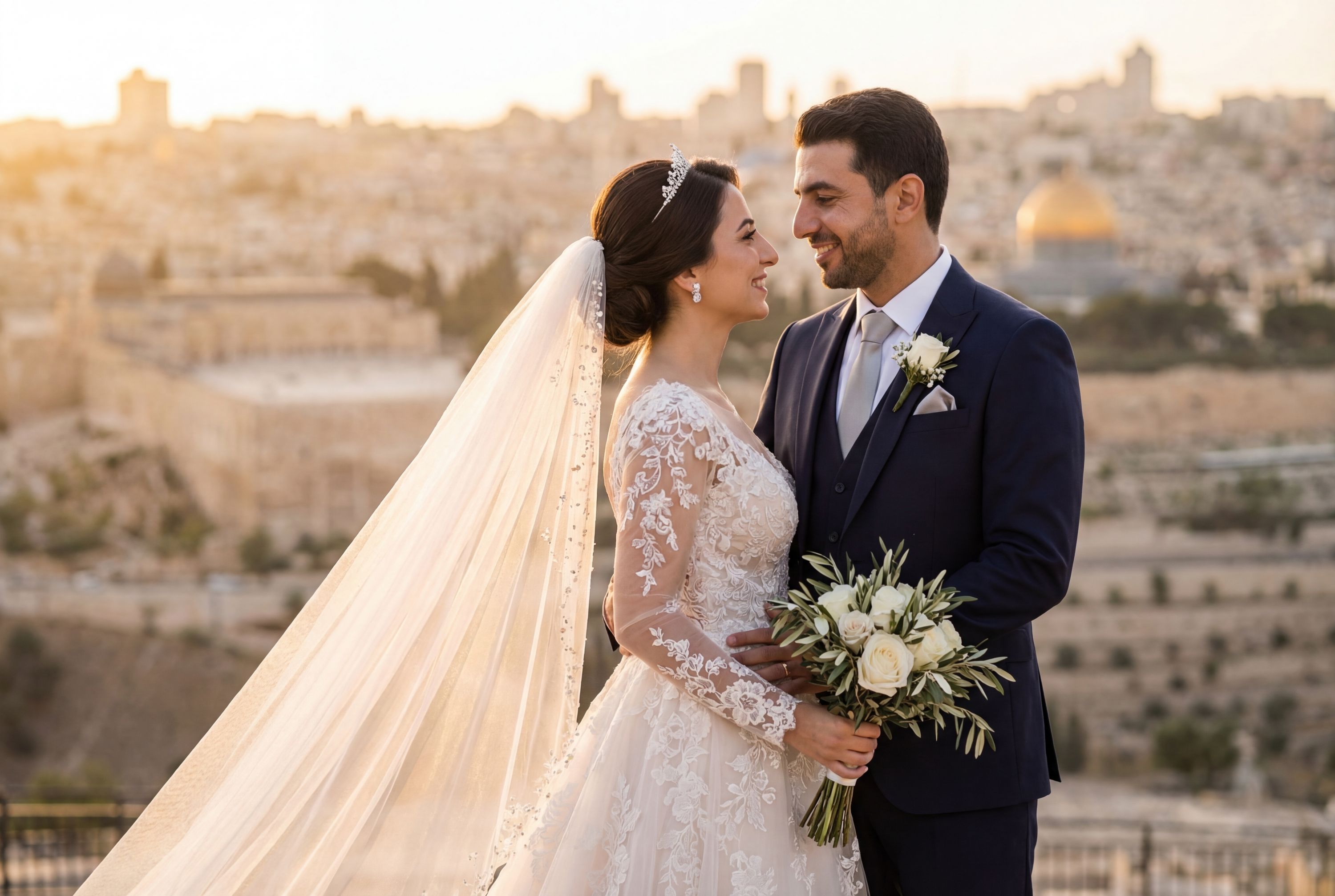 Wedding photography Jerusalem - Mount of Olives Observation Point