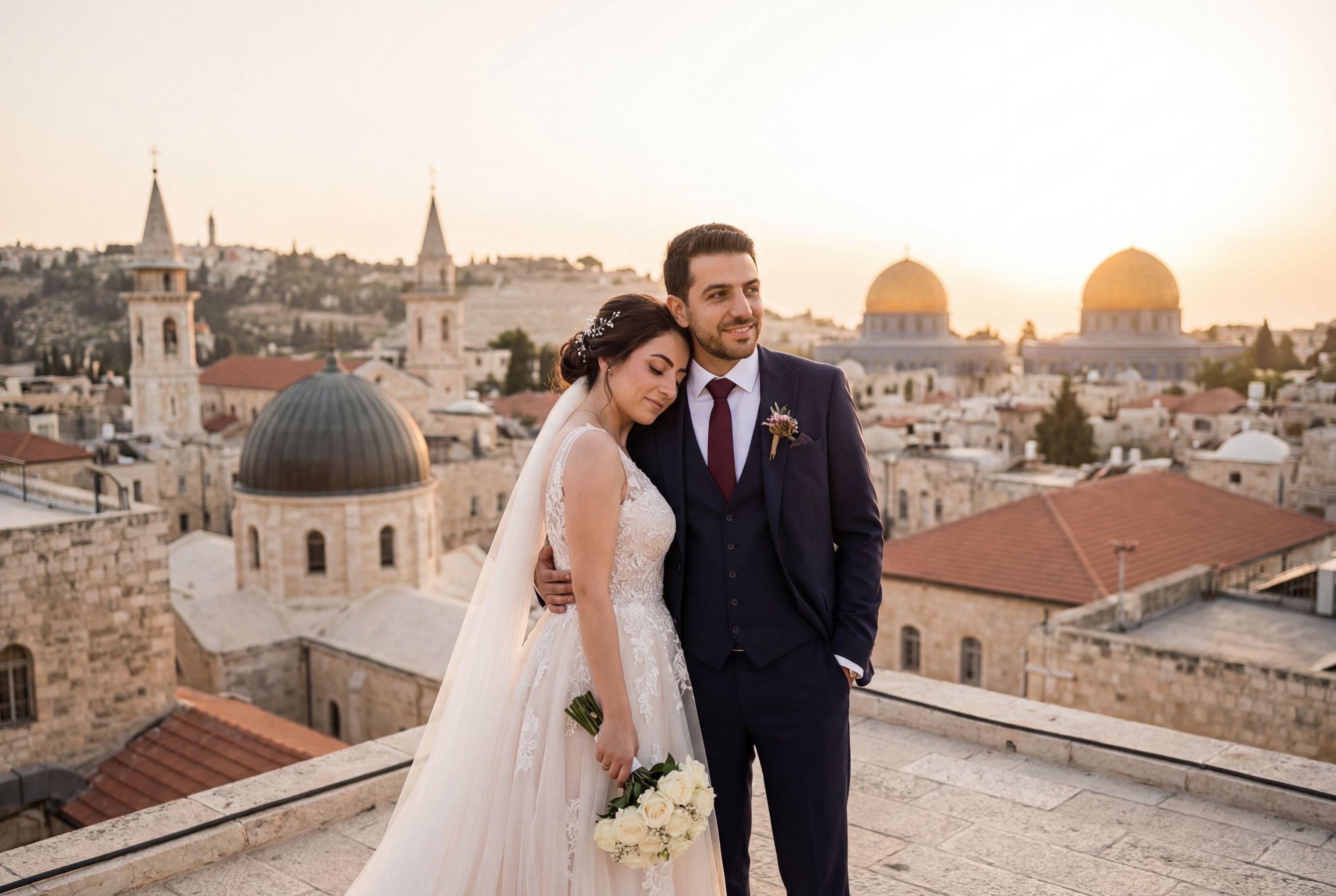 Wedding photography Jerusalem - Old City Rooftops (e.g., Austrian Hospice)